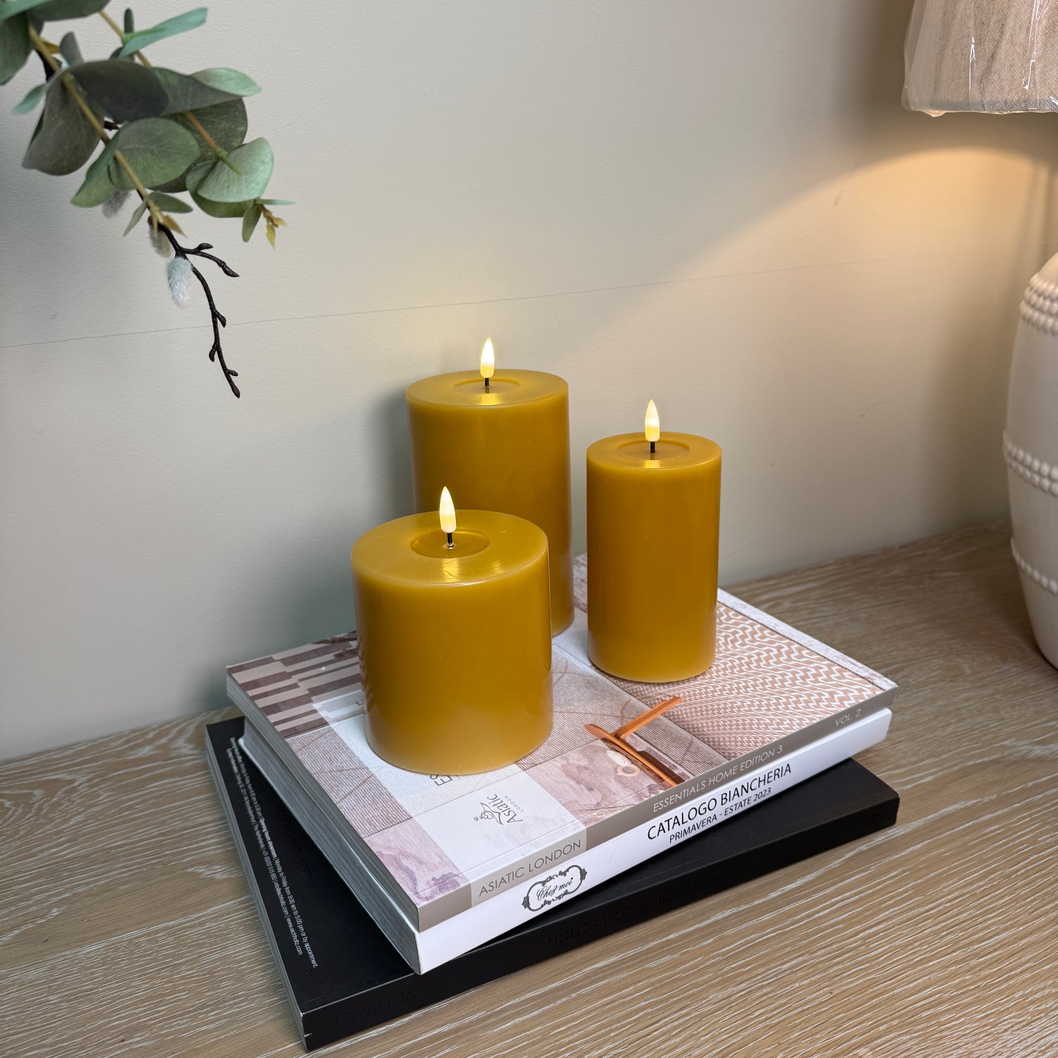 LED Candle 10 x 15cm - Curry