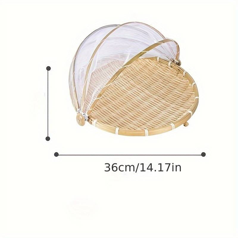 Round White Bamboo Foodcover