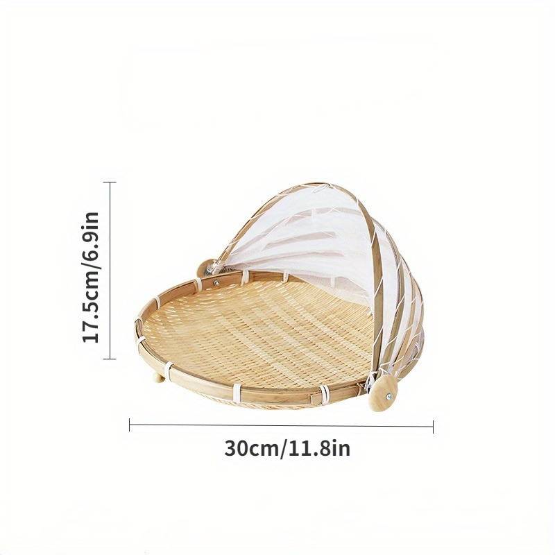 Round White Bamboo Foodcover