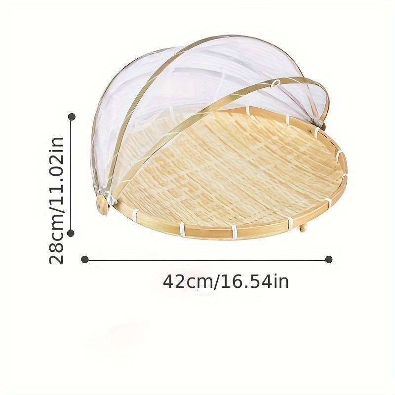 Round White Bamboo Foodcover