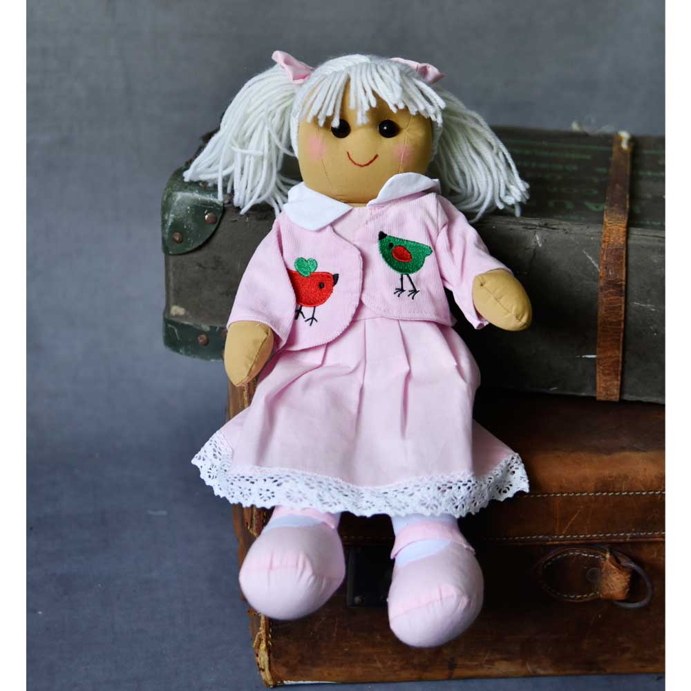 Rag Doll Pink Embroidered Jacket And Dress