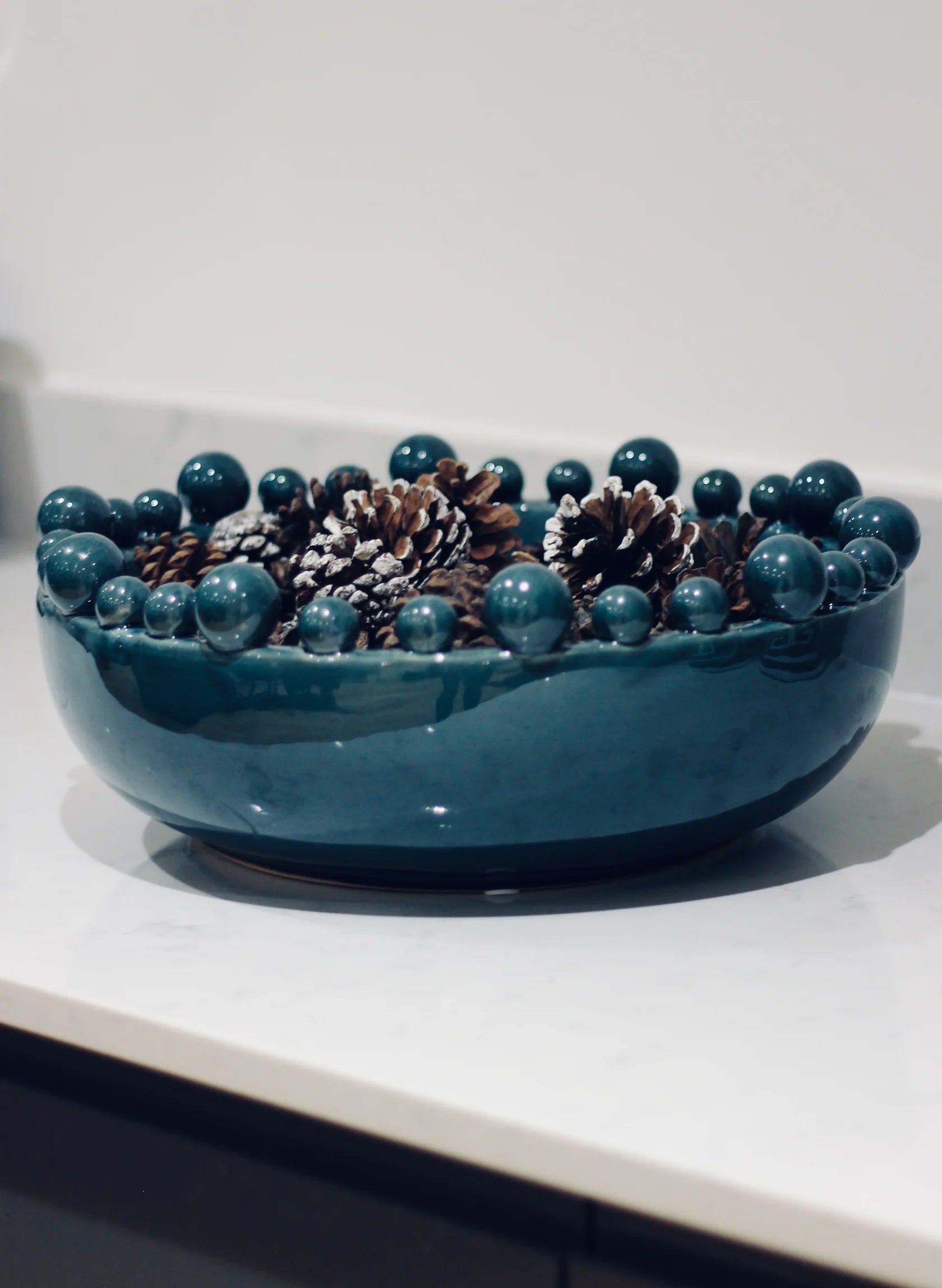 Bobble Decorative Bowl - Teal Blue