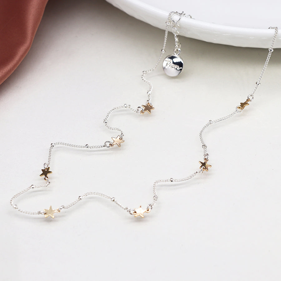 Gold Star Silver Plated Necklace