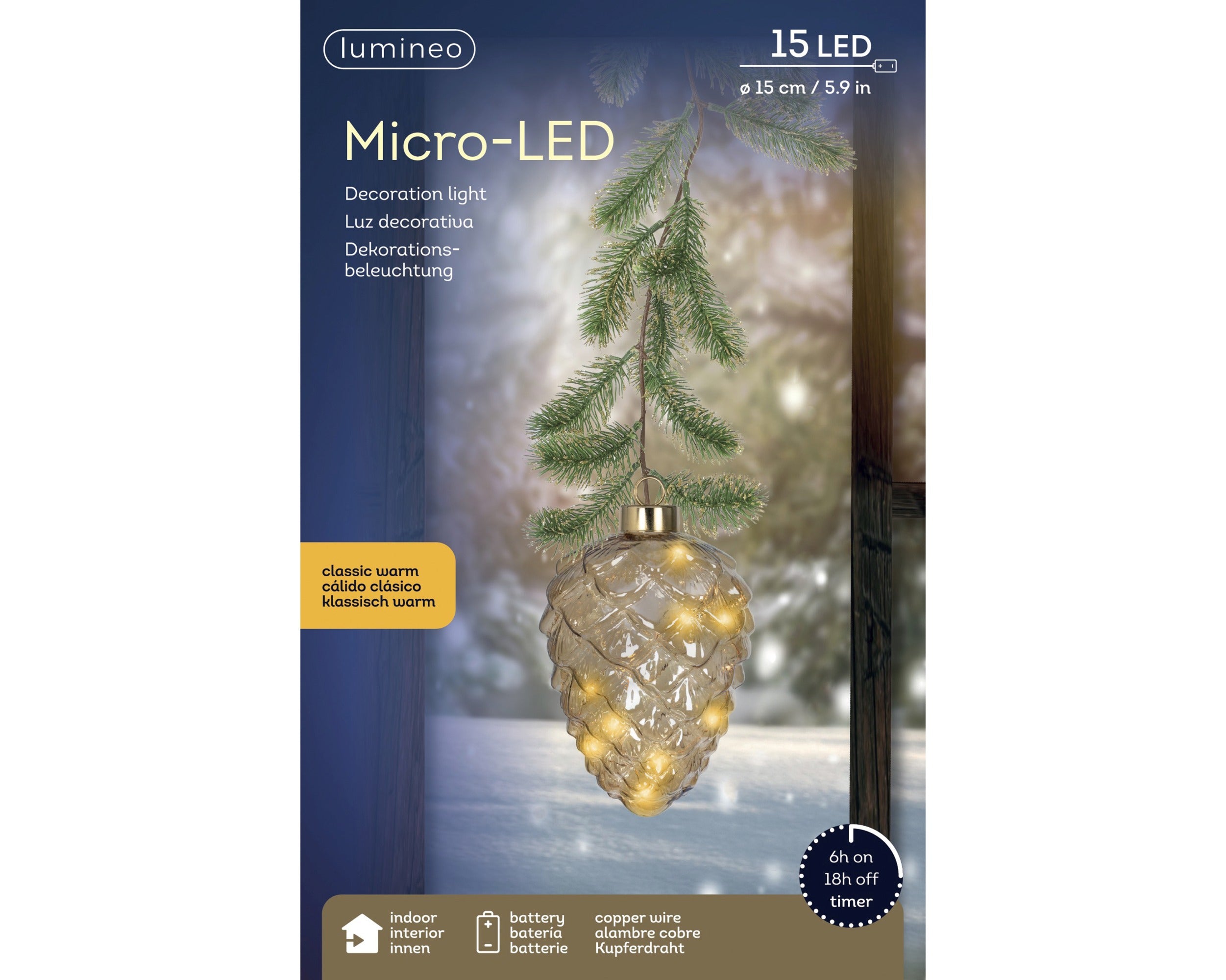 Light-Up Hanging Pinecone