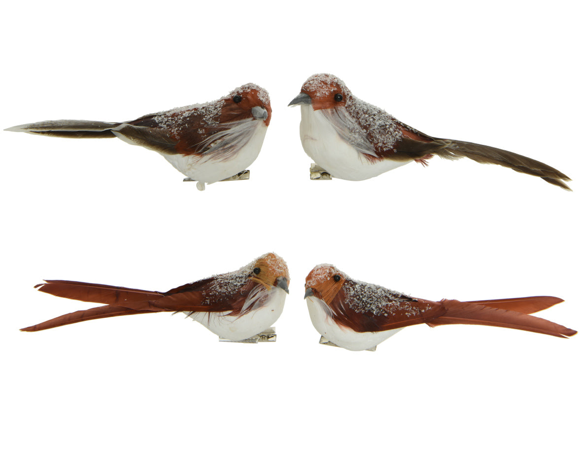 Frosted Foam Bird on Clip