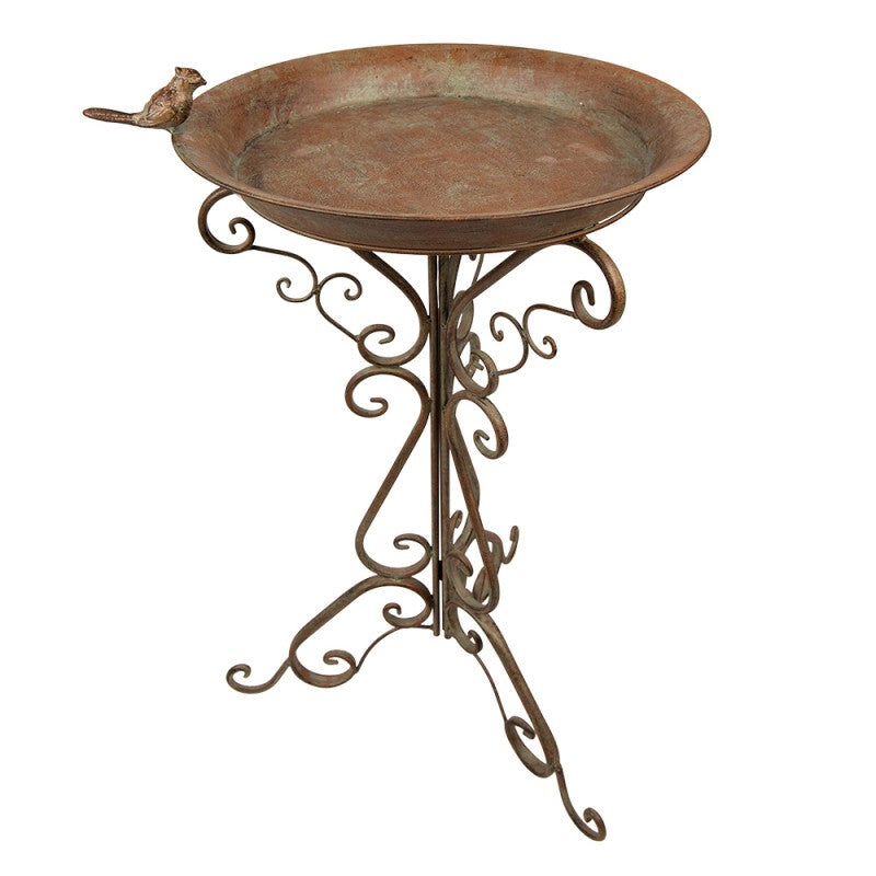 Bird Feeder Tray Green Brown Iron 48x42x75 cm