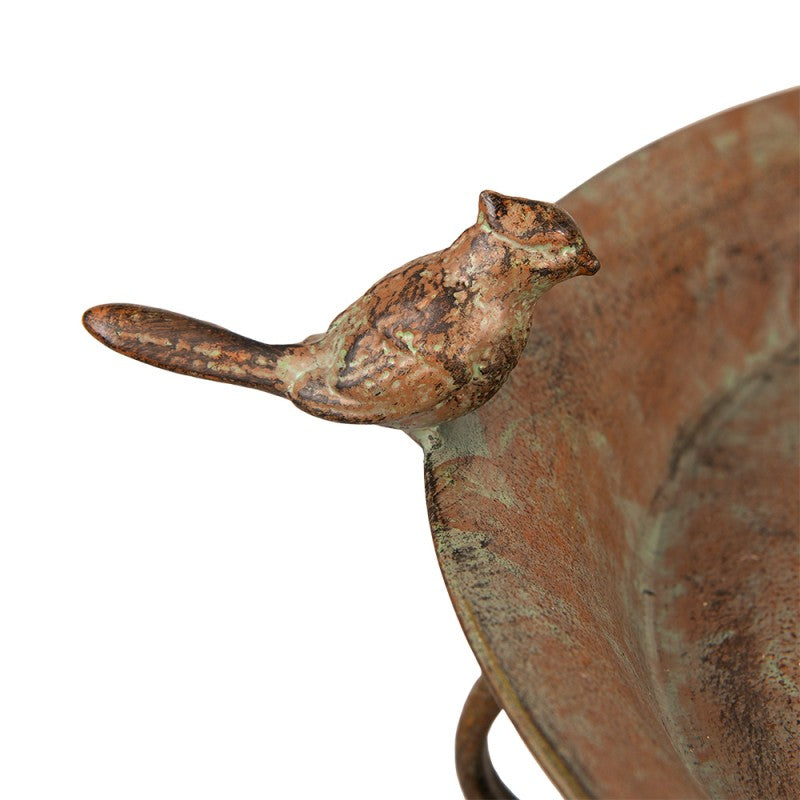 Bird Feeder Tray Green Brown Iron 48x42x75 cm