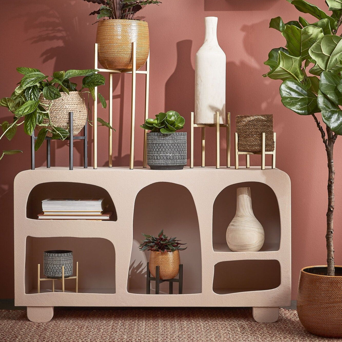 Gold Plant Pot Stand 18x25cm