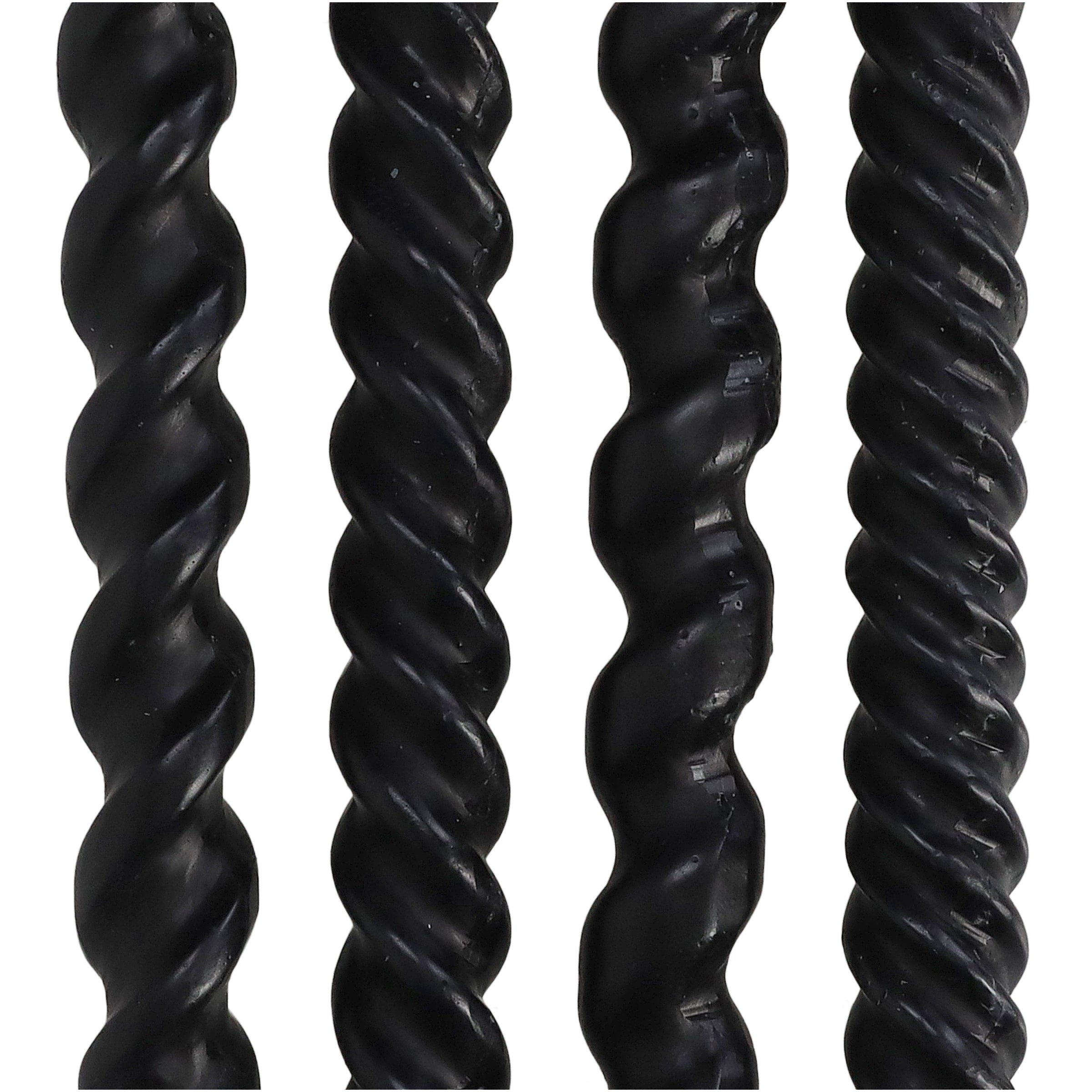Black Spiral Candles - Box of 4