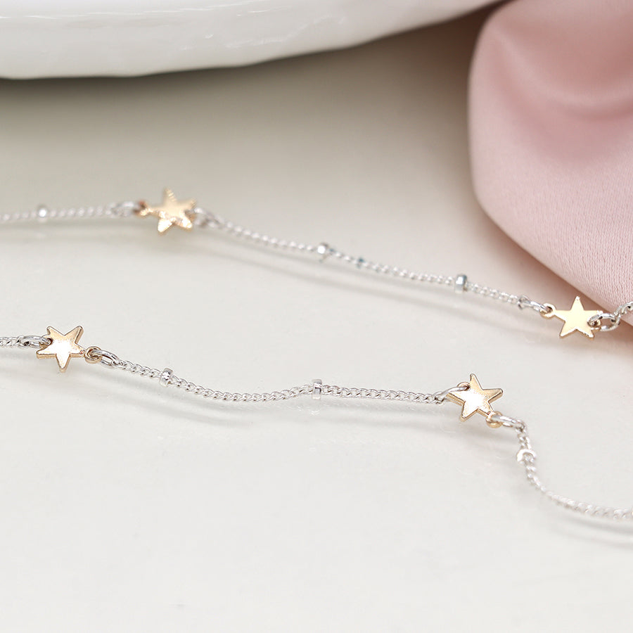 Gold Star Silver Plated Necklace