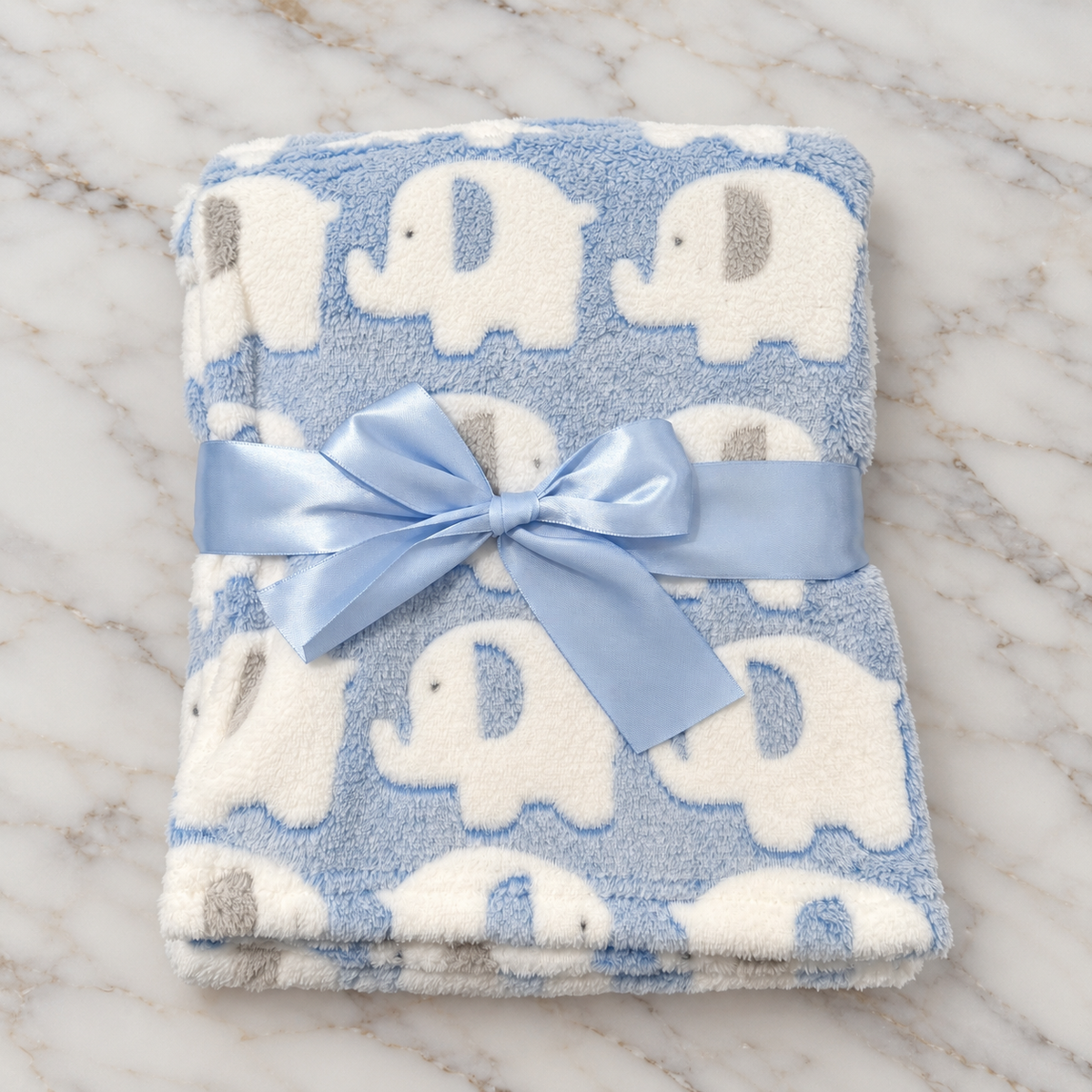 Baby Wrap With Elephant Design - Blue