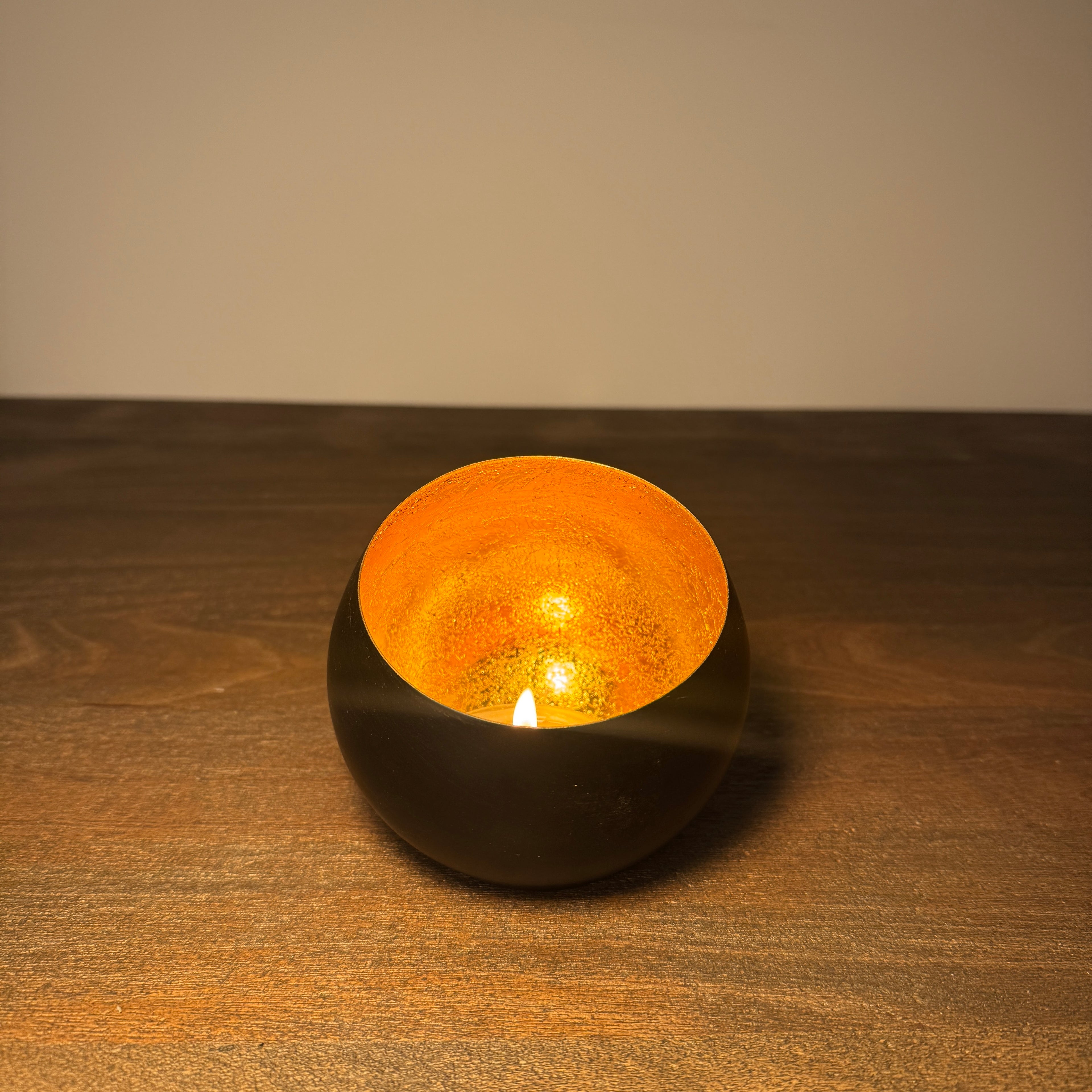 Amara Black & Gold Candle Holder