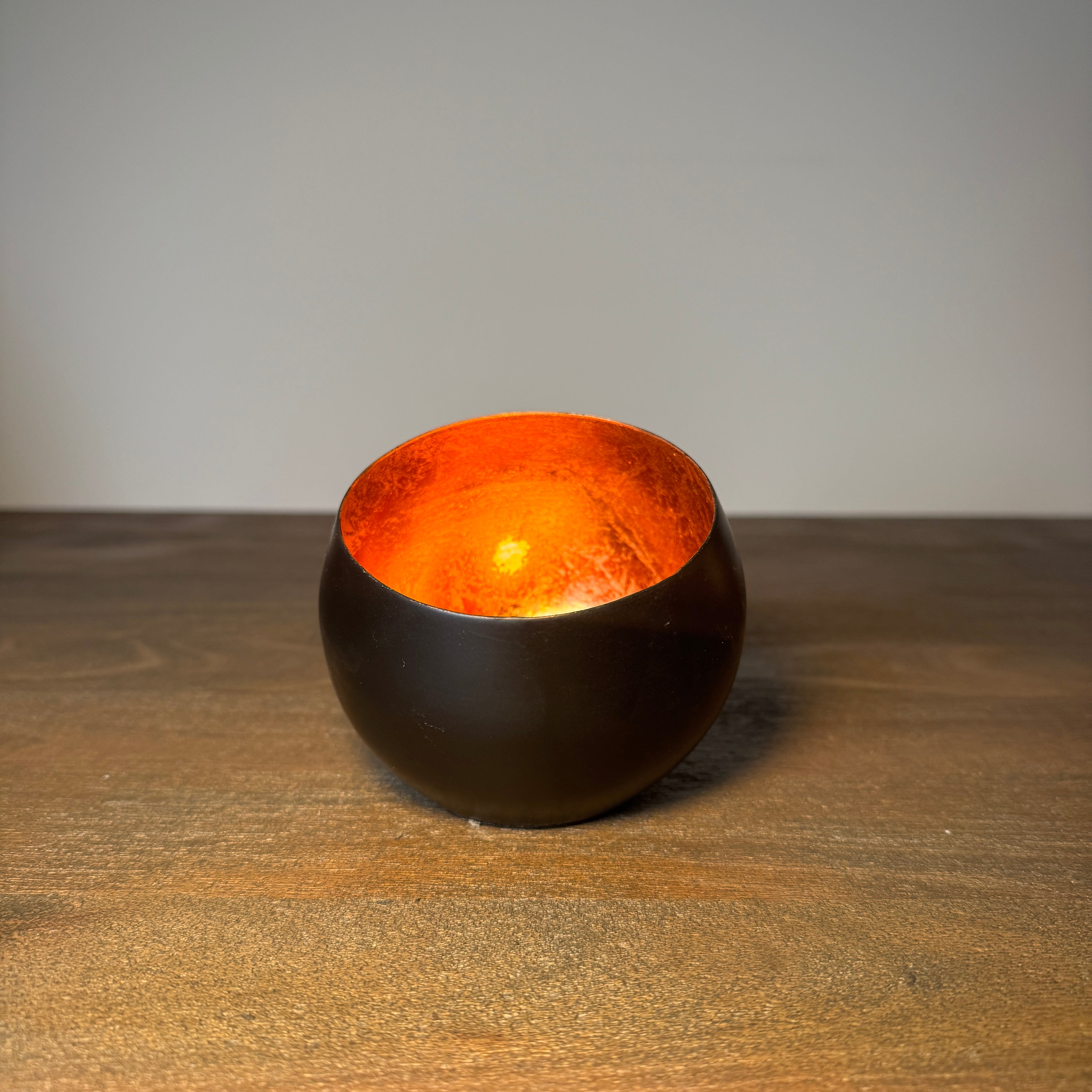 Amara Black & Copper Candle Holder