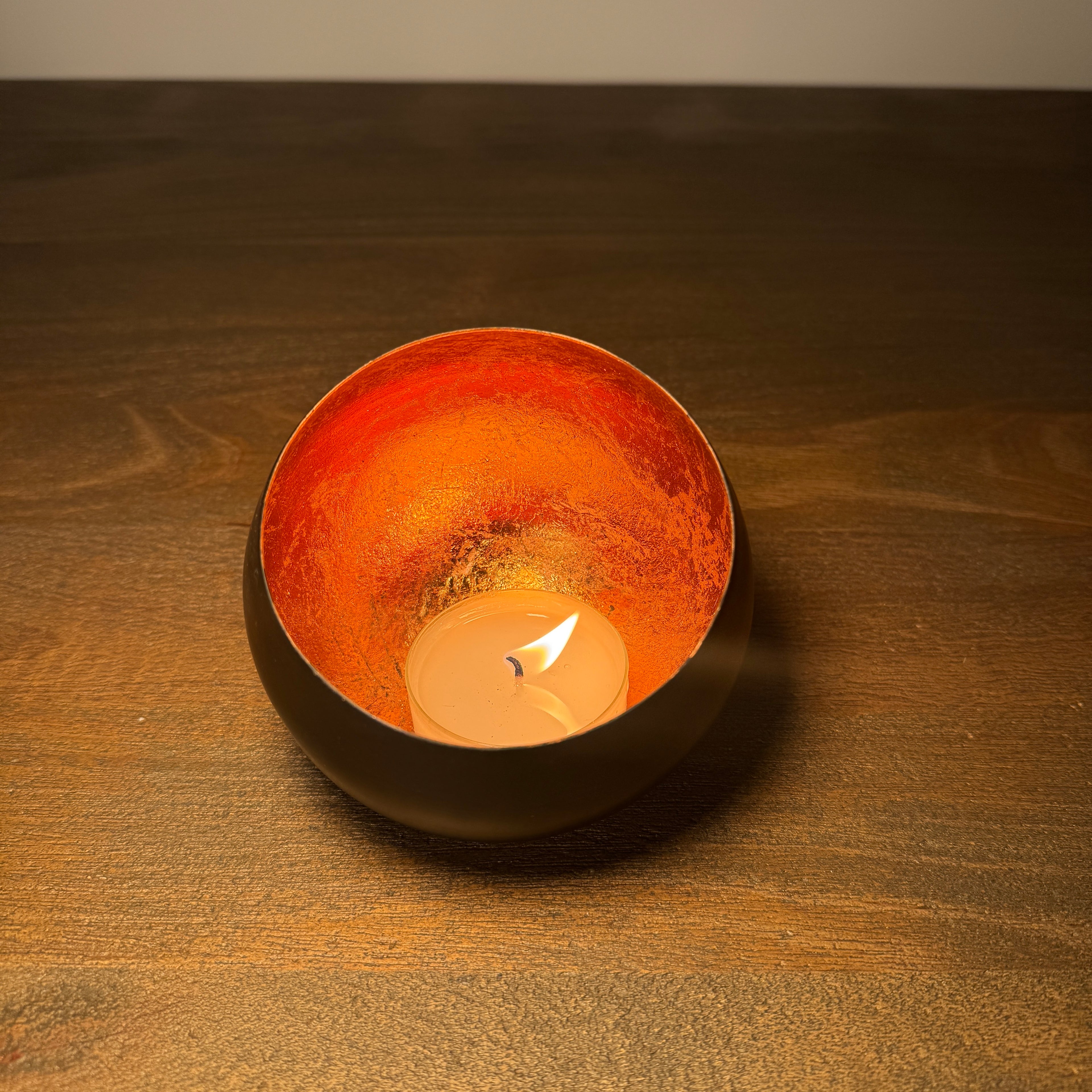 Amara Black & Copper Candle Holder