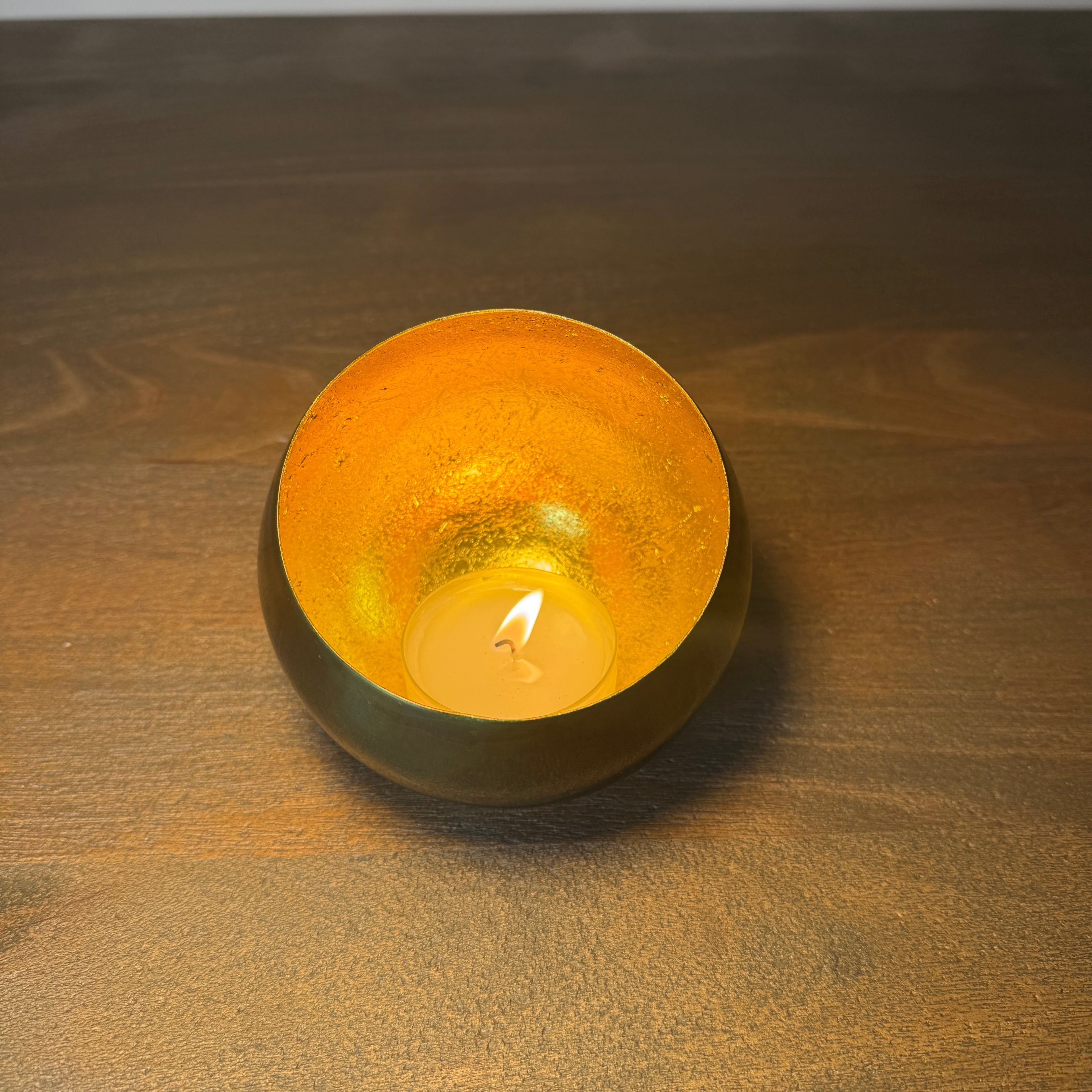 Amara Green & Gold Candle Holder