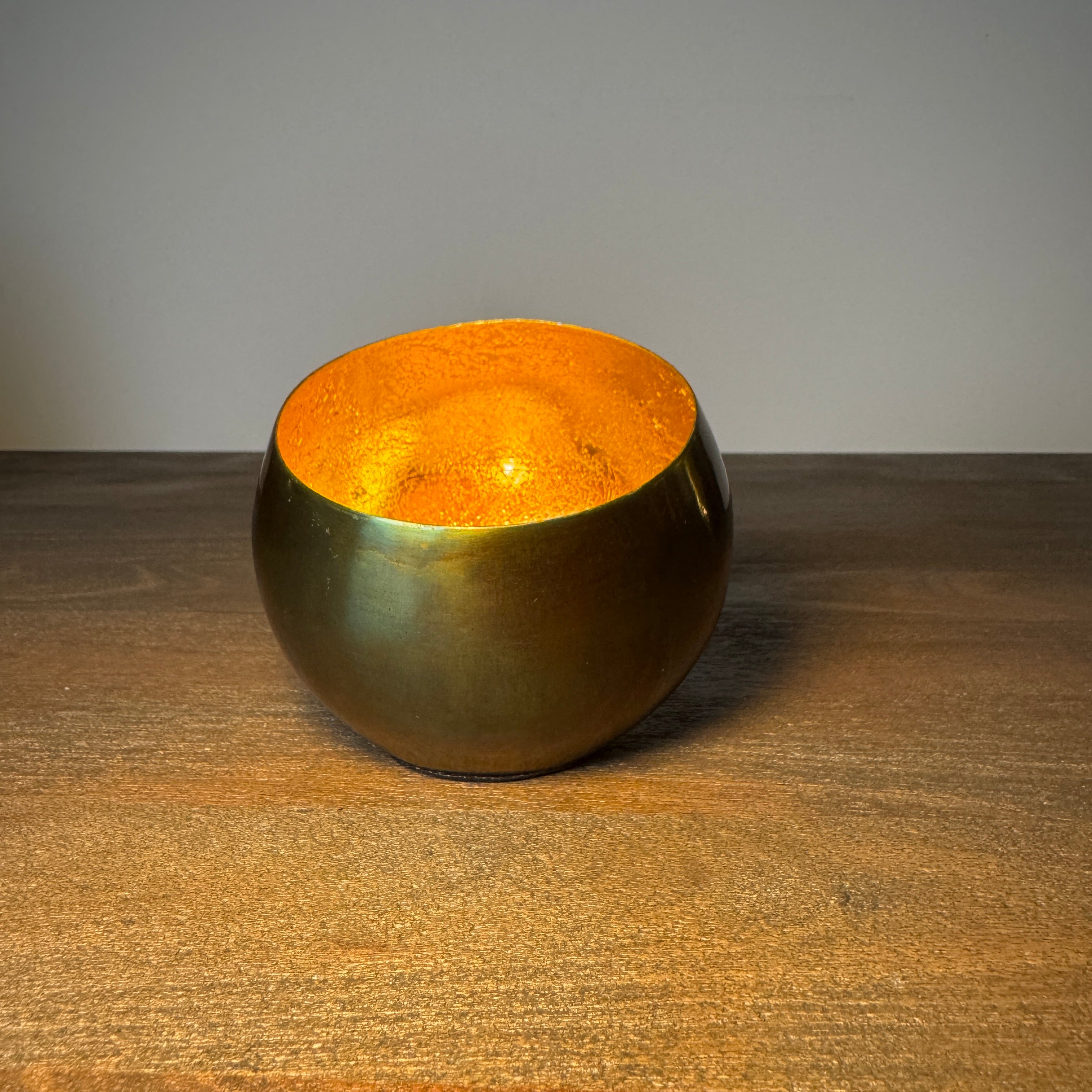 Amara Green & Gold Candle Holder