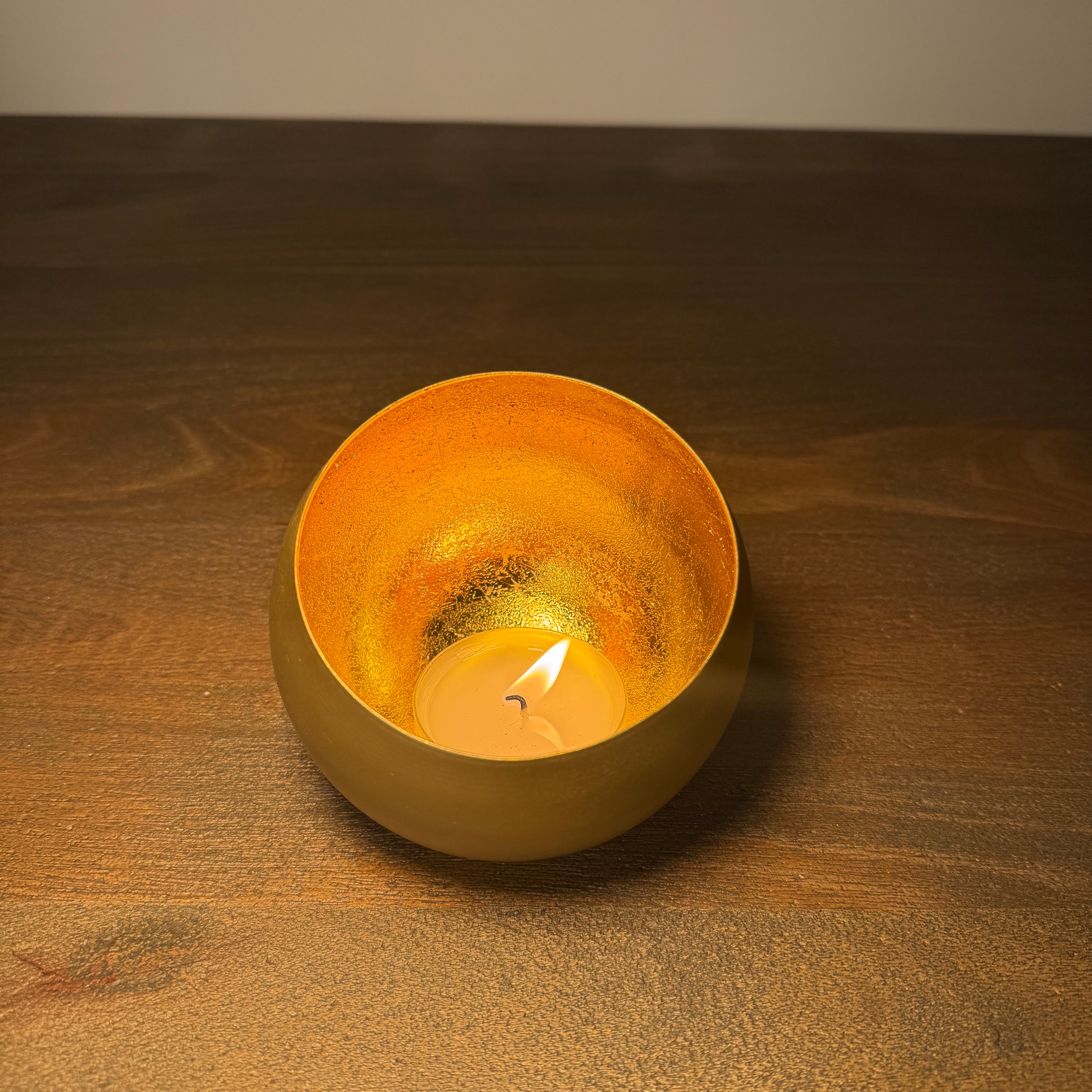 Amara Soft Gold & Gold Candle Holder