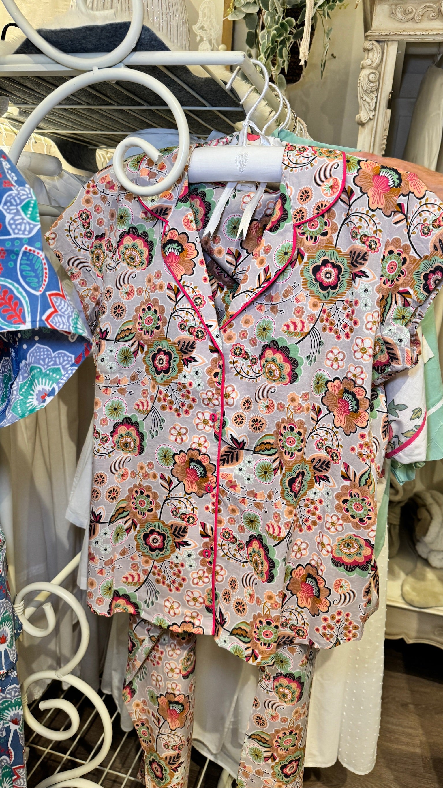 Vintage Floral Print Pyjamas