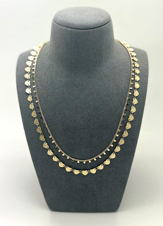Handmade Double Layered Brass Chain Necklace