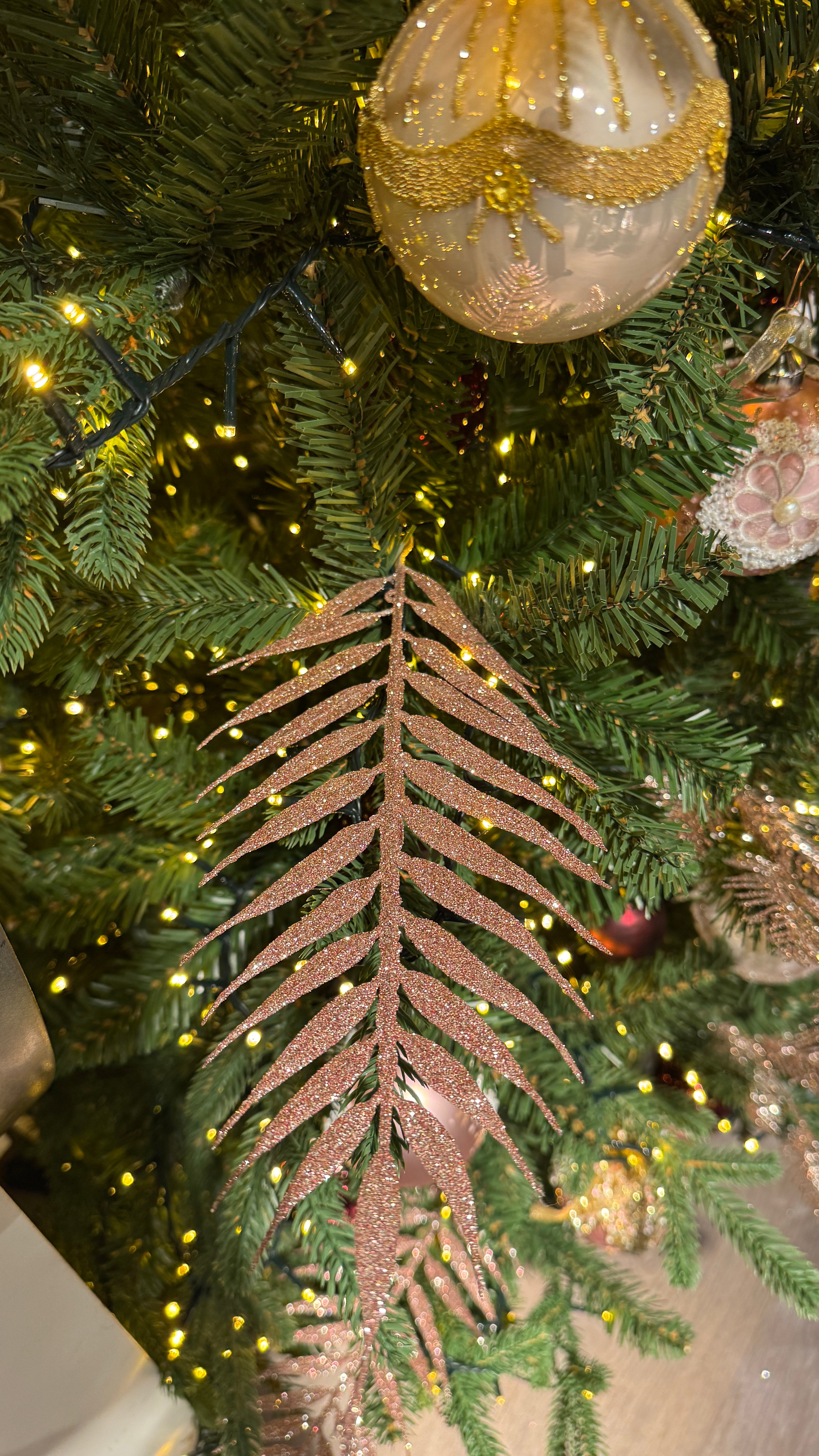 Blush Pink Glitter Sprig - Box of 4