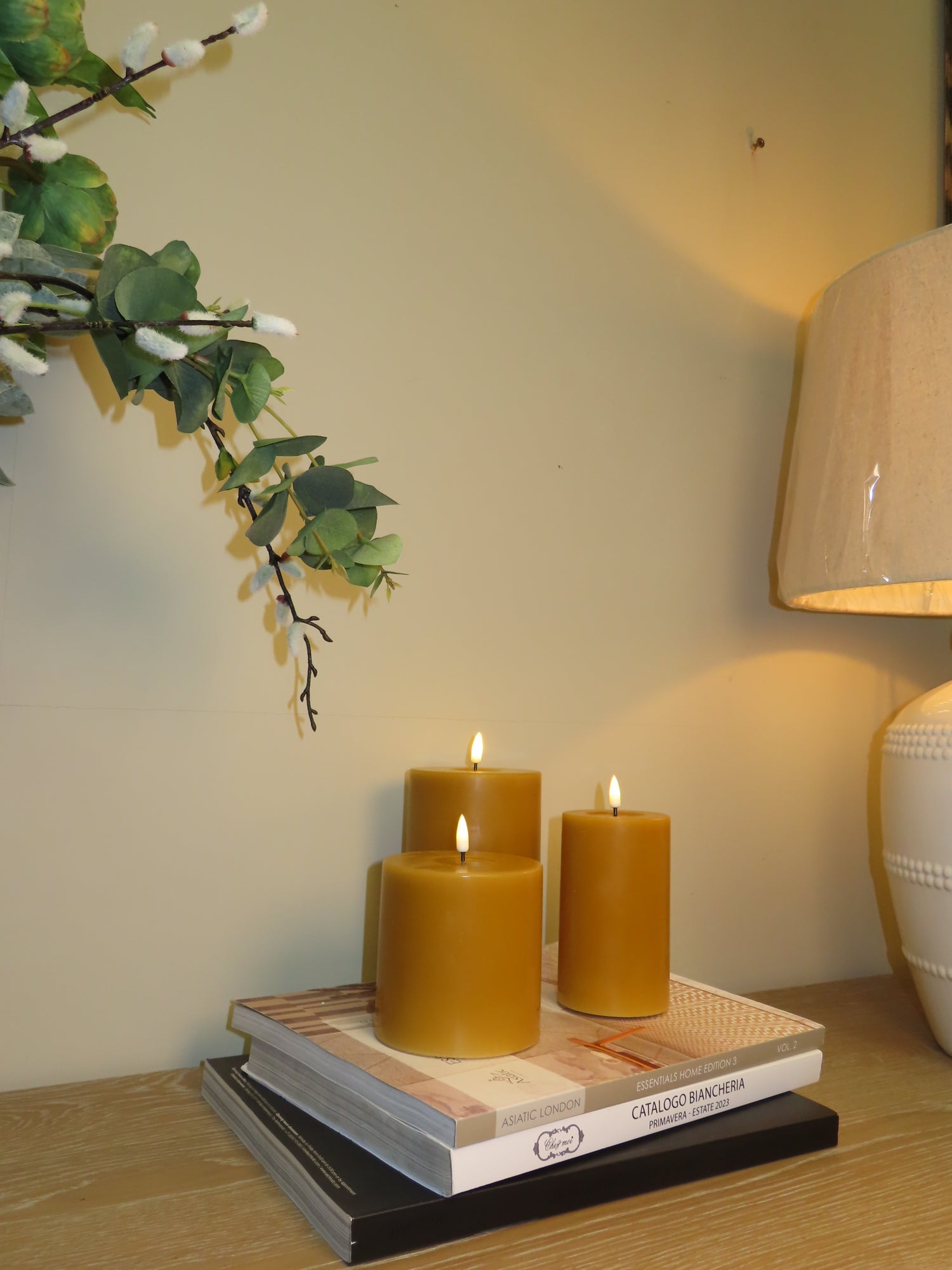 LED Candle 10 x 15cm - Curry