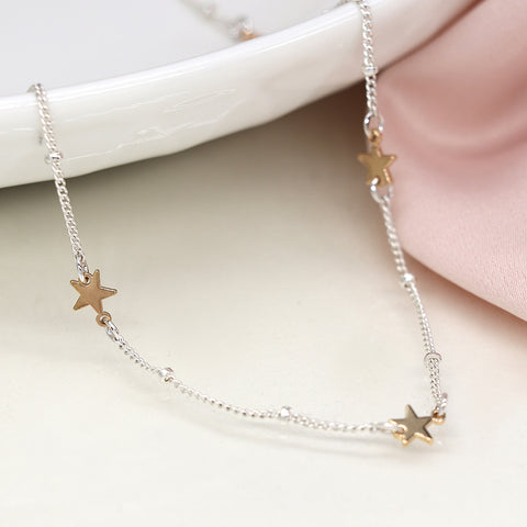Gold Star Silver Plated Necklace