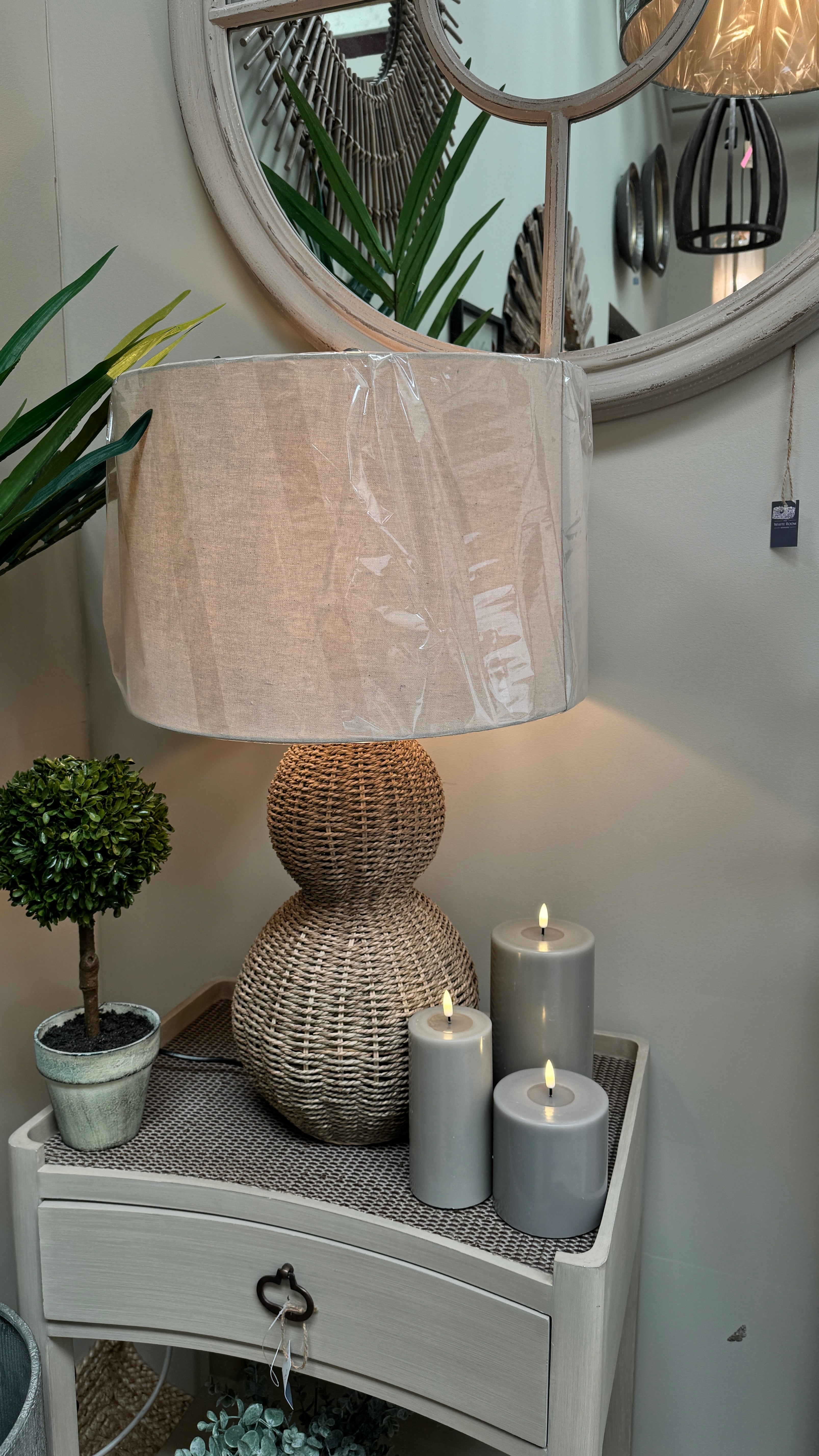 Rattan Table Lamp With Shade