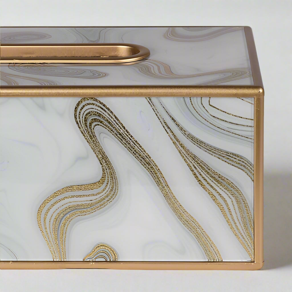 Gold Swirl Tissue Box