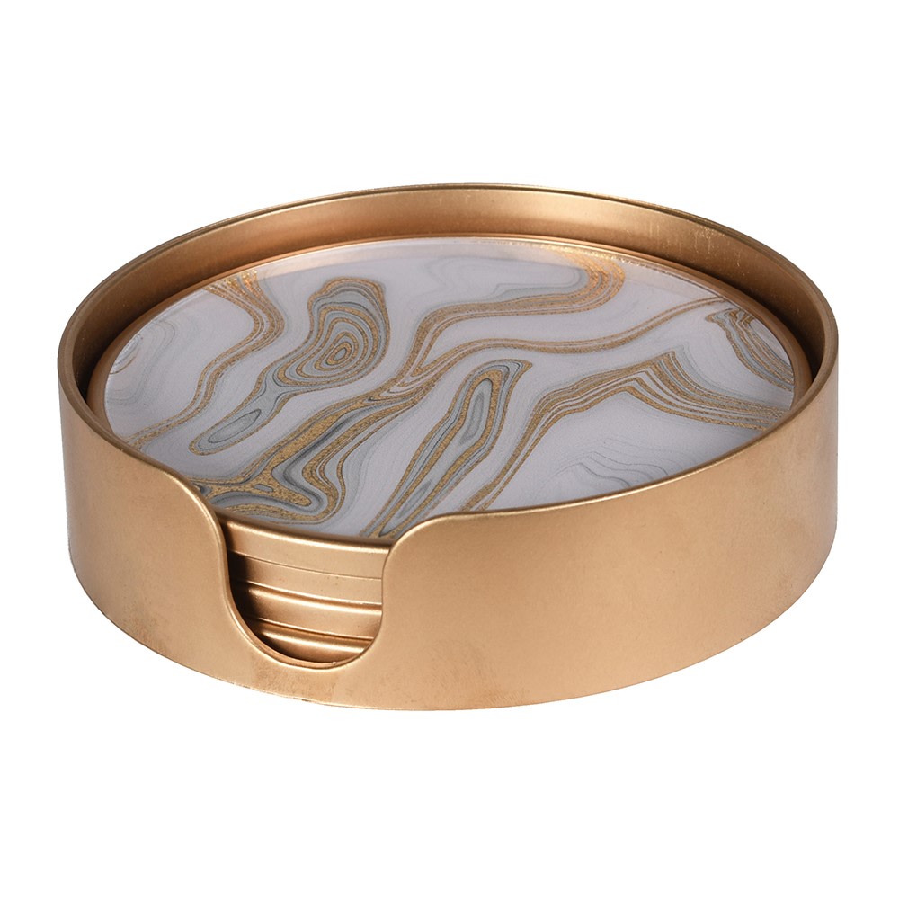 Gold Swirl Coasters S/4