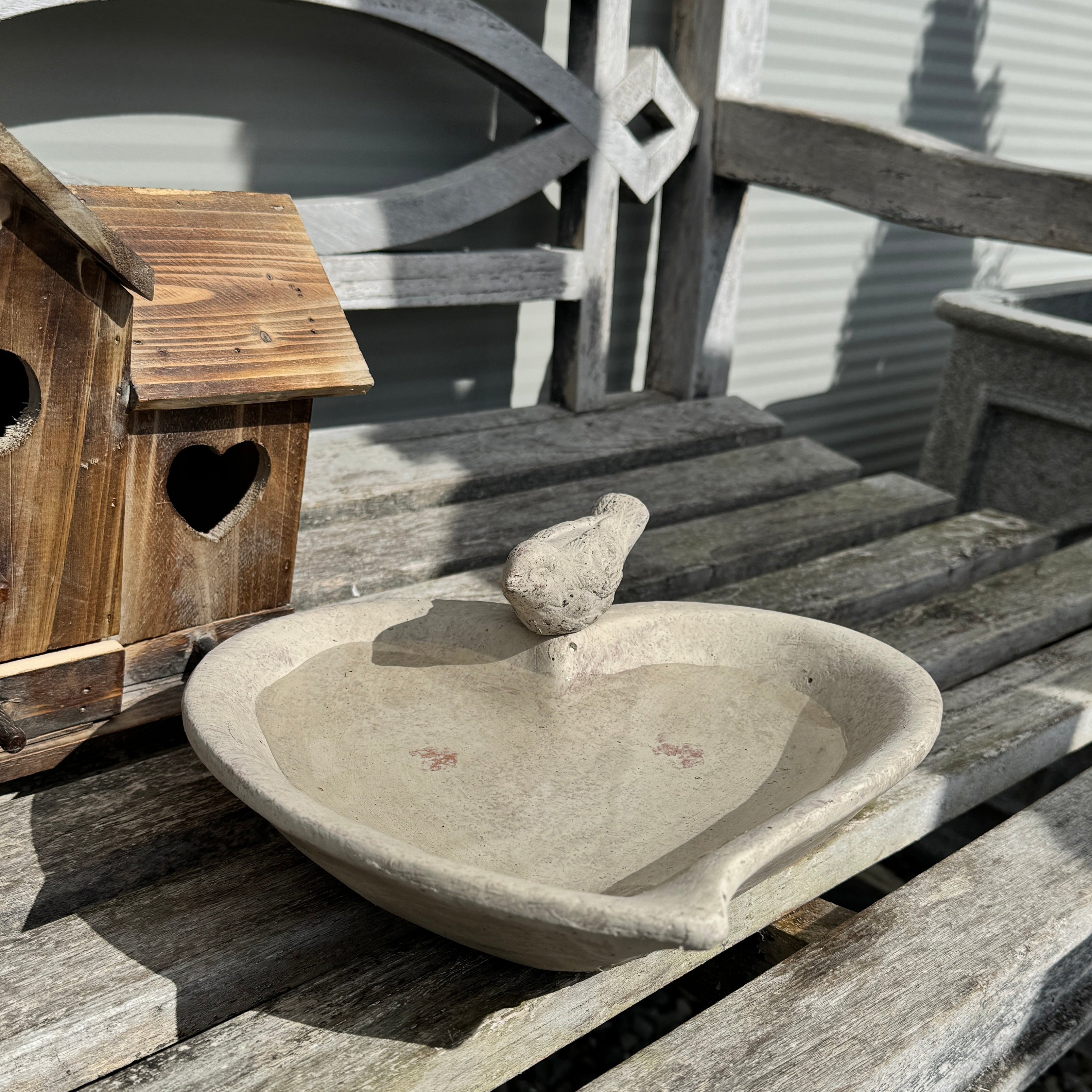 Heart Bird Feeder With Single Bird