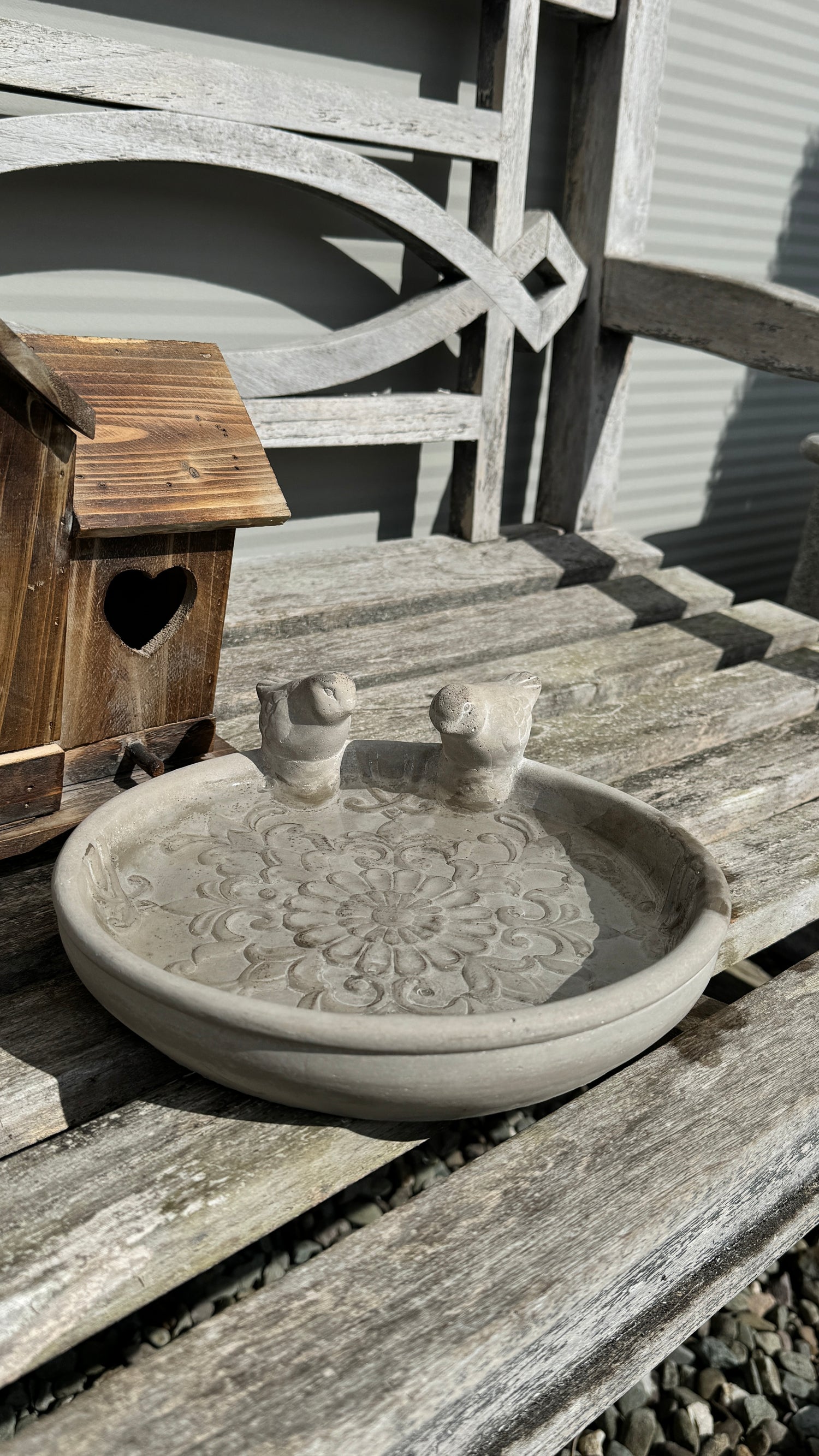 Round Bird Feeder With Birds On Top