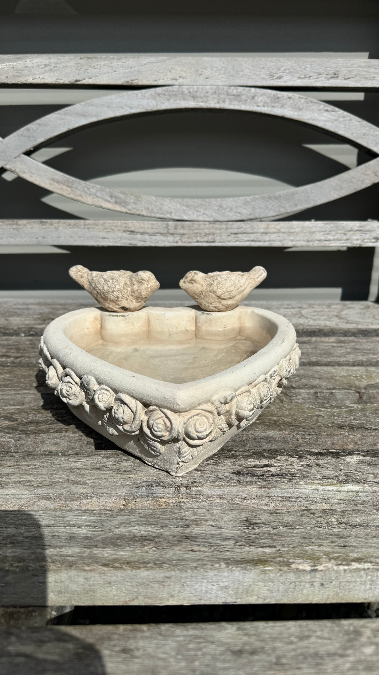 Heart Bird Feeder With Birds