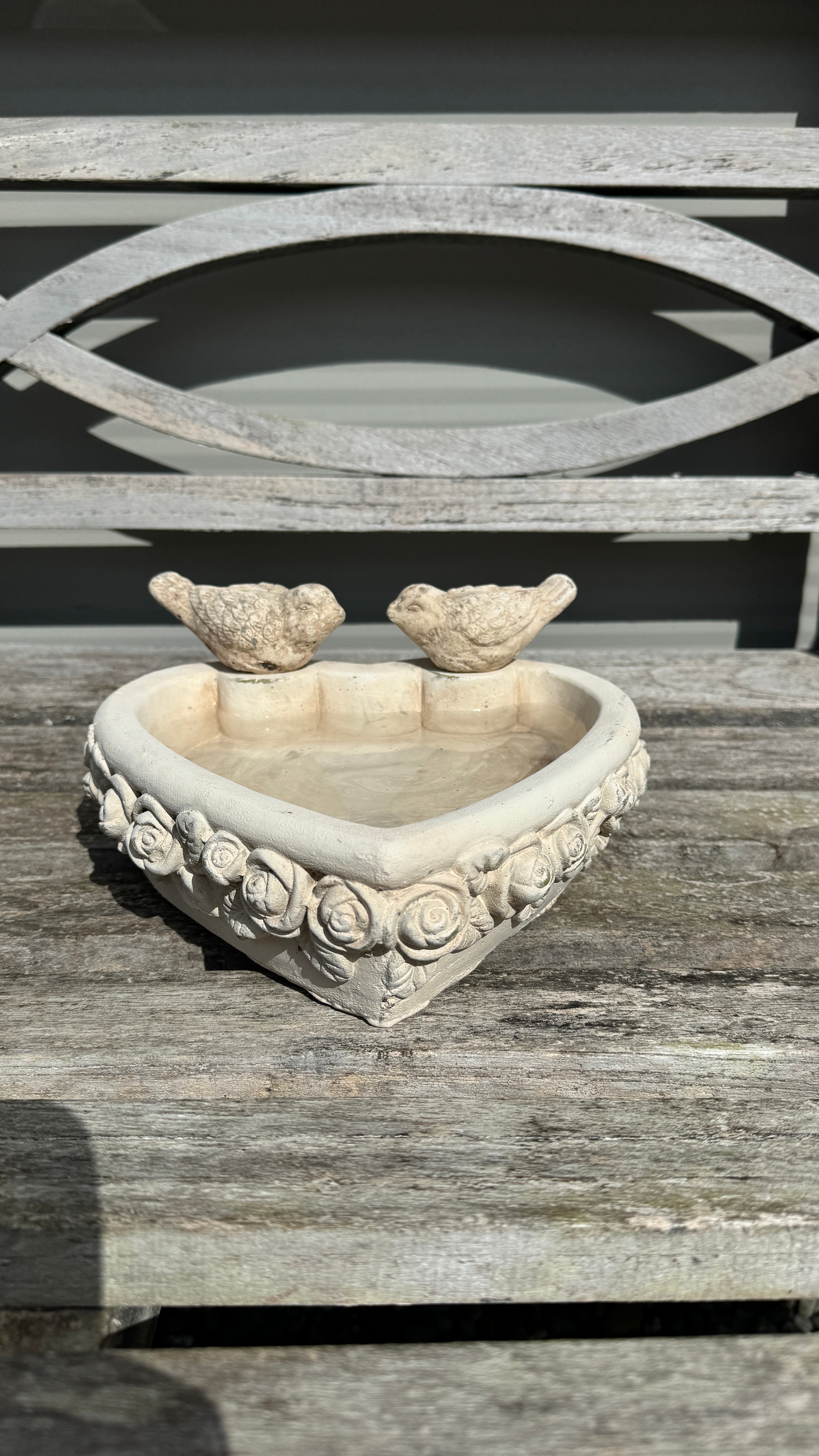 Heart Bird Feeder With Birds