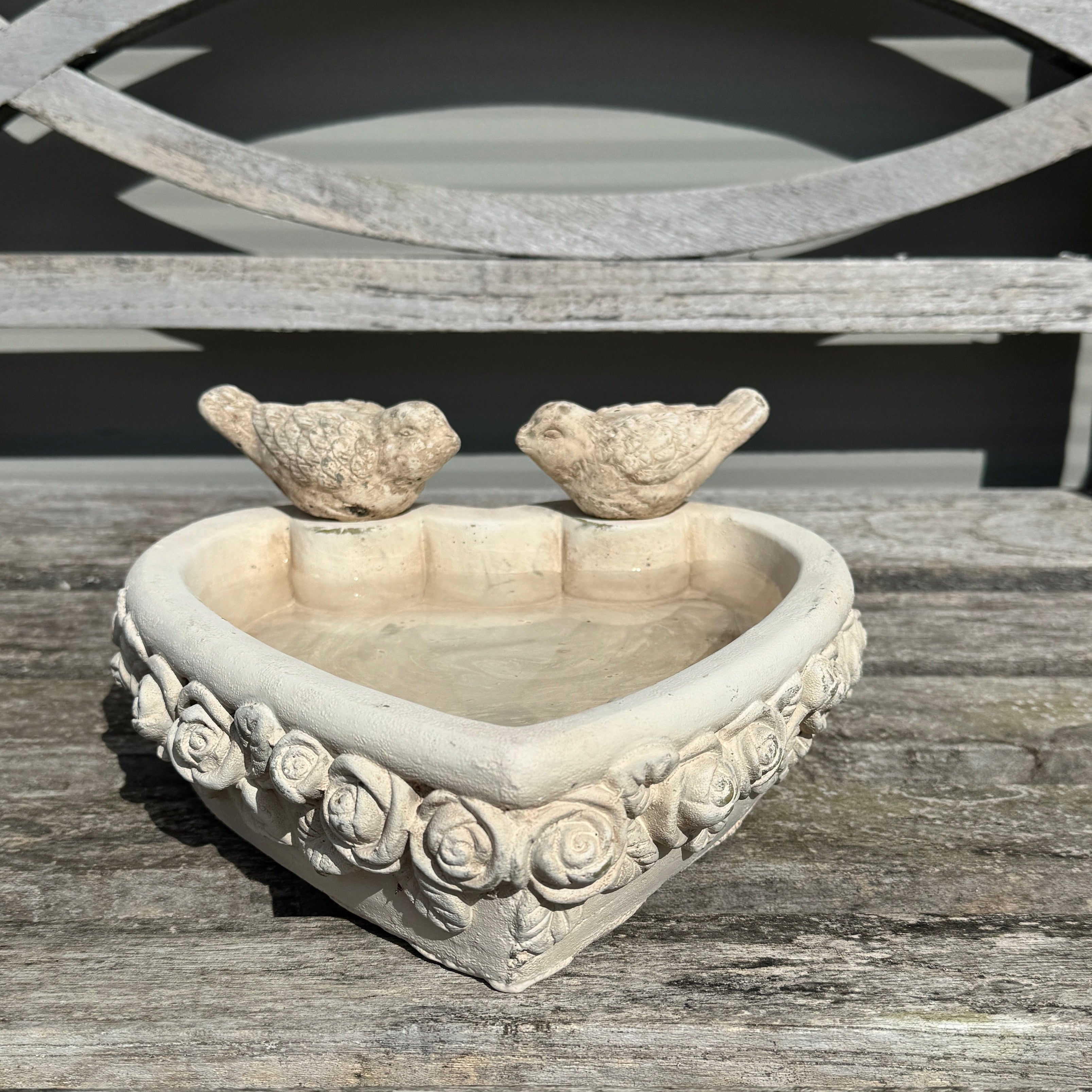 Heart Bird Feeder With Birds