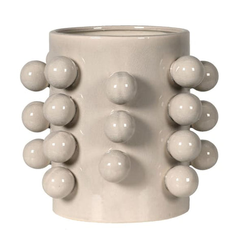 Cream Bobble Edged Pot