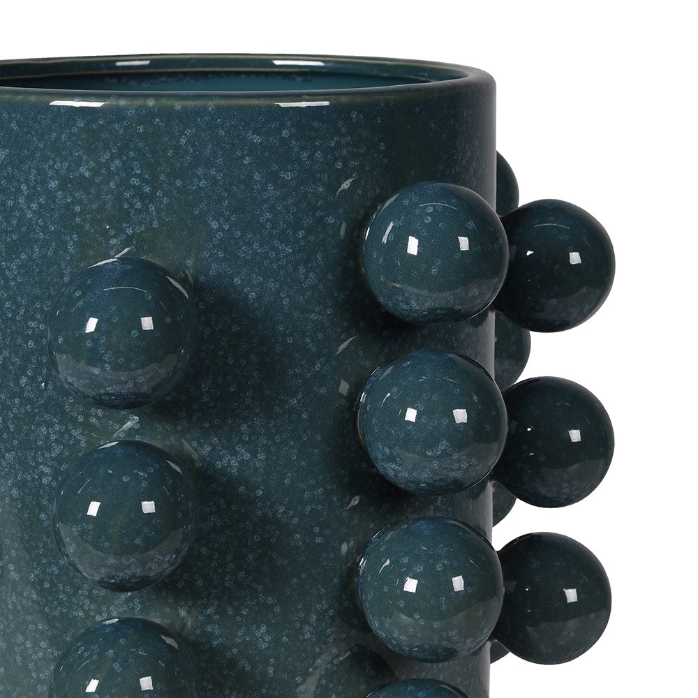 Blue Bobble Edged Pot