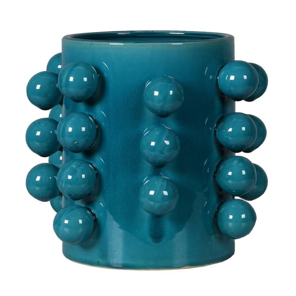Aqua Bobble Edged Pot