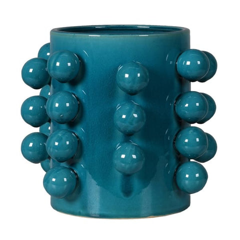 Aqua Bobble Edged Pot