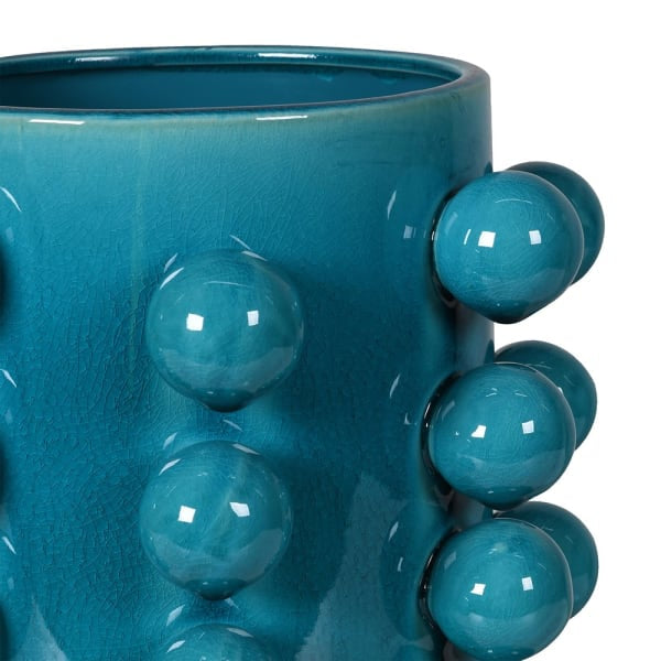Aqua Bobble Edged Pot