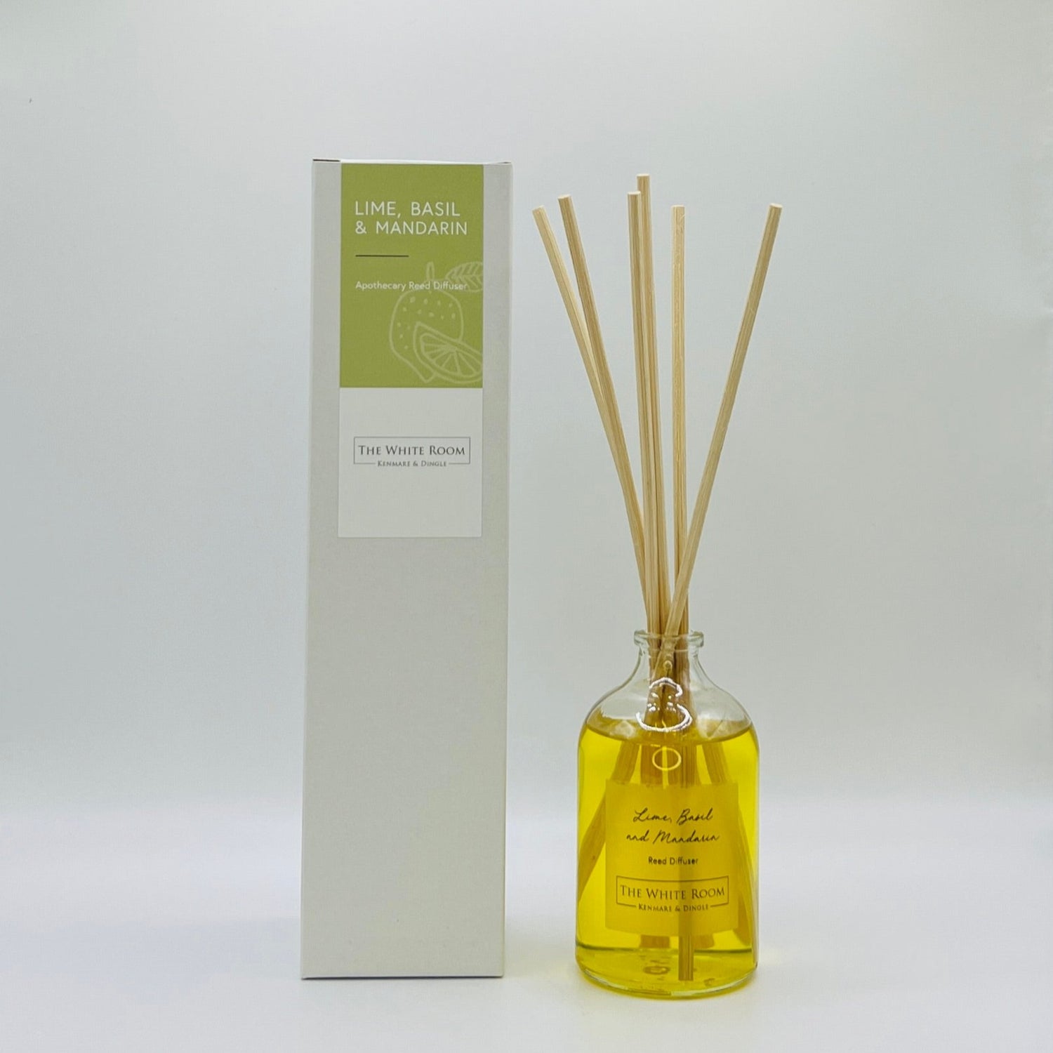 "The White Room" Natural Diffuser - Lime, Basil & Manderin