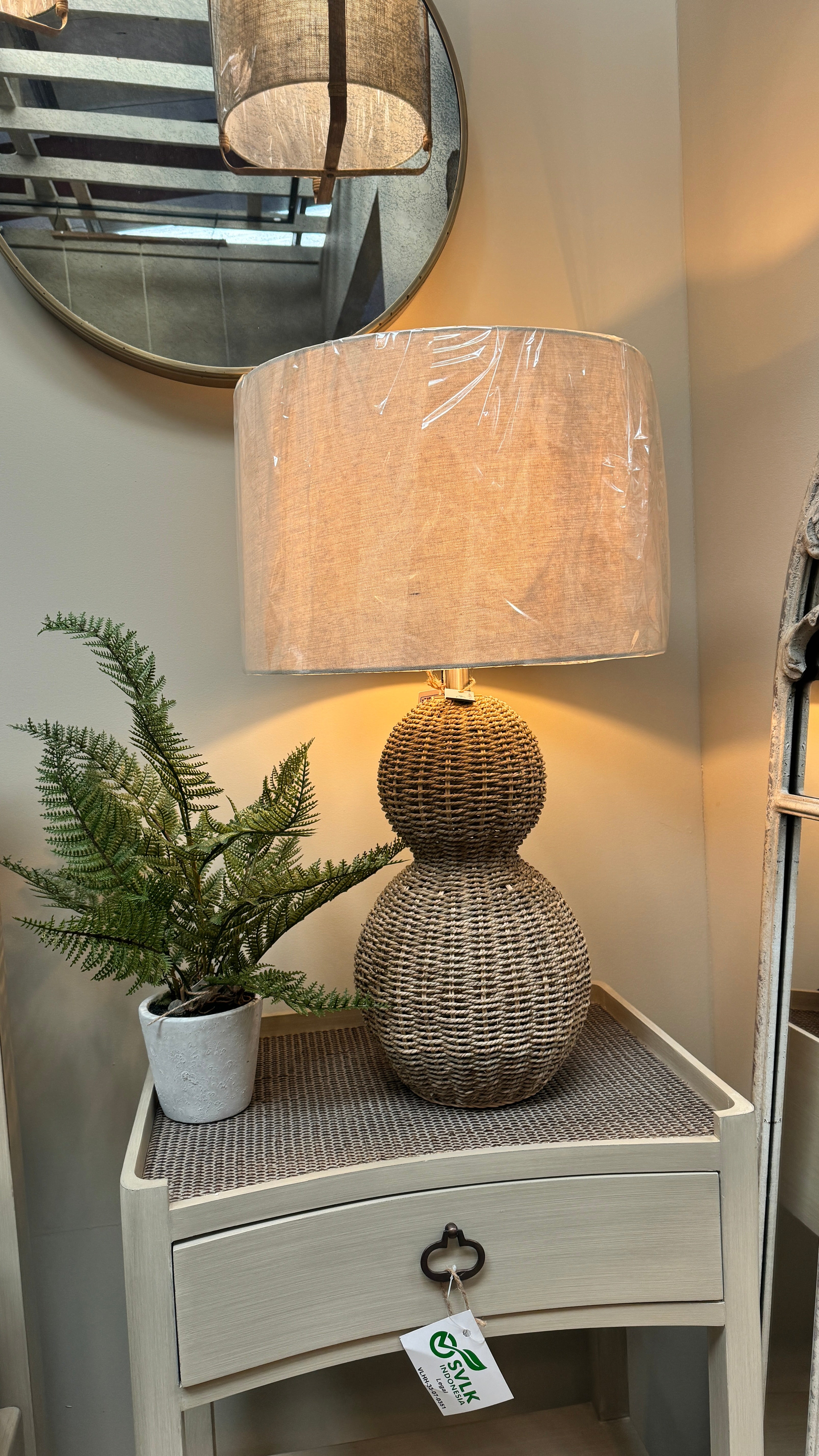 Rattan Table Lamp With Shade