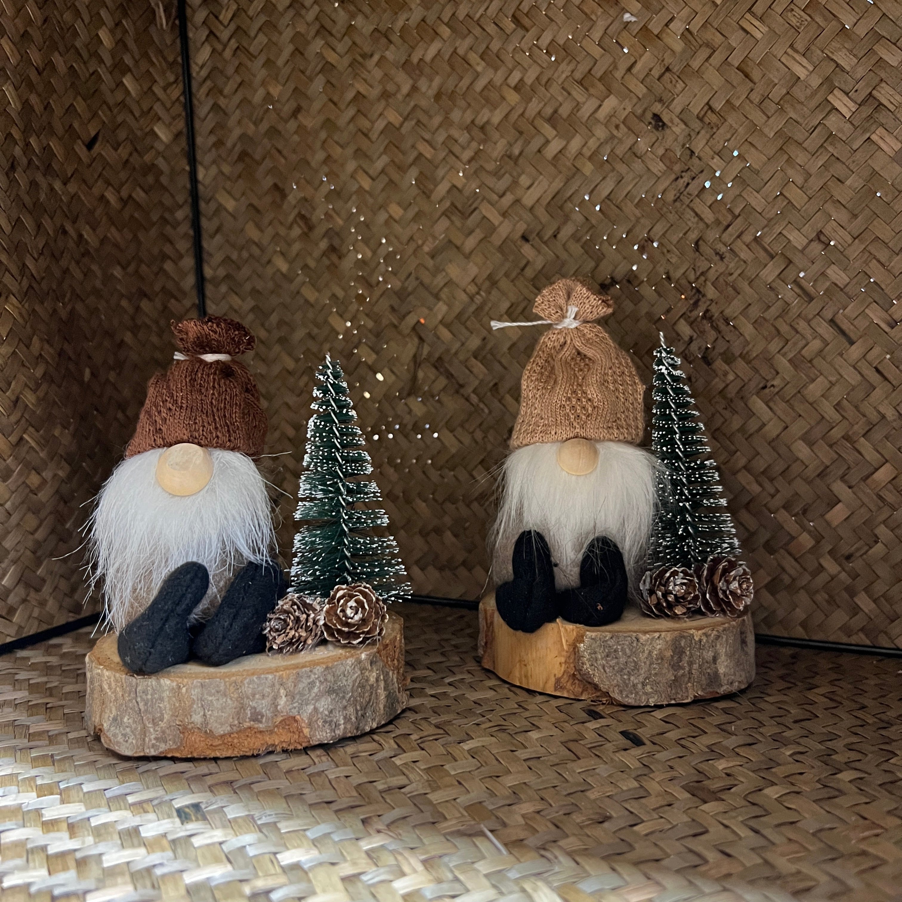 Woodland Gnome on Wooden Base