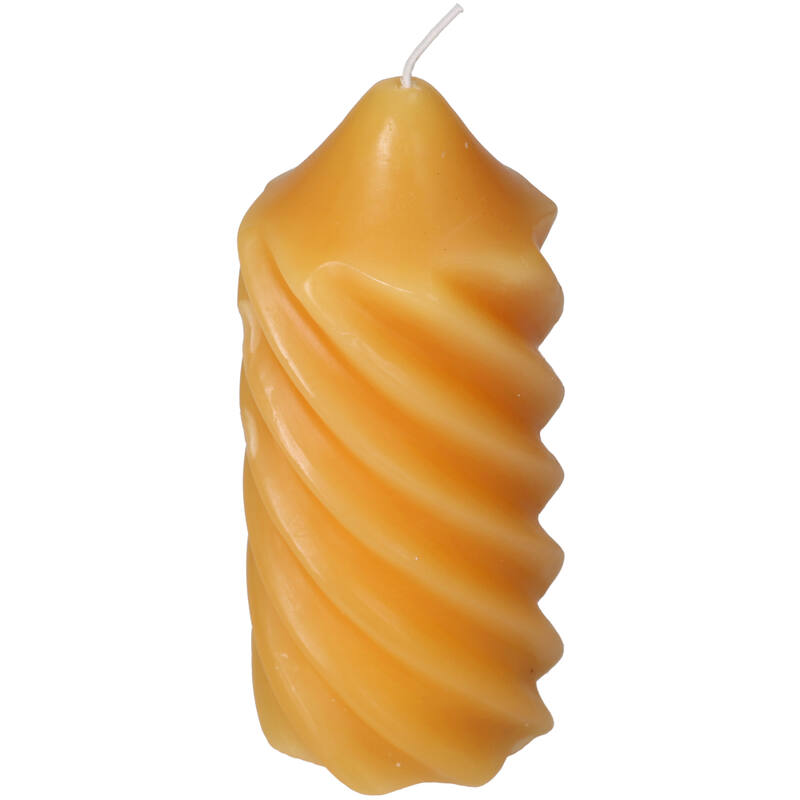 Pillar Candle Spiral Orange 19x7x7cm