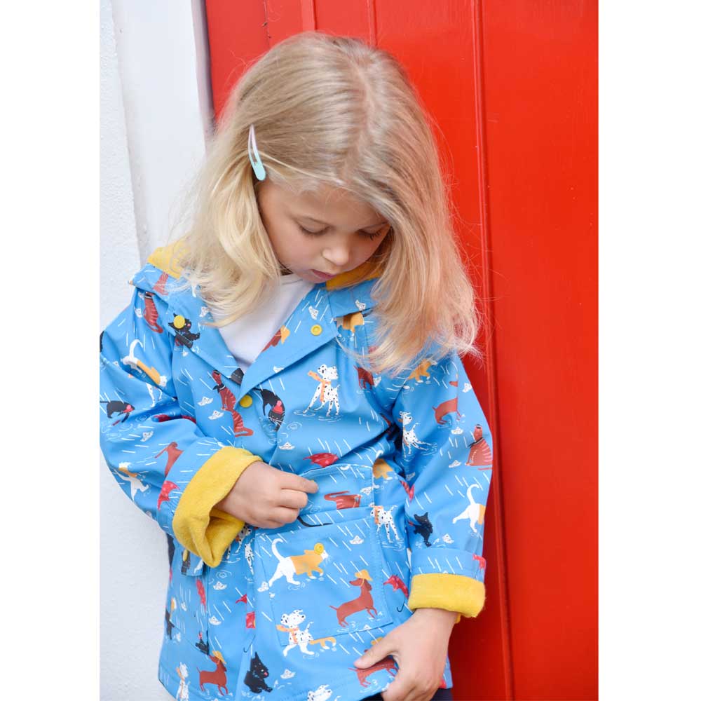 Kids Raincoat - Cat And Dog Print
