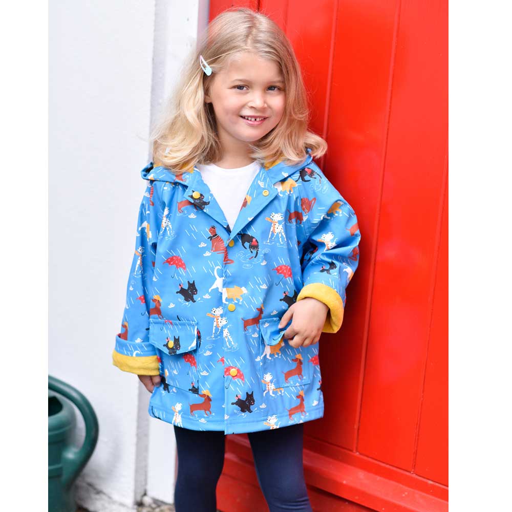 Kids Raincoat - Cat And Dog Print