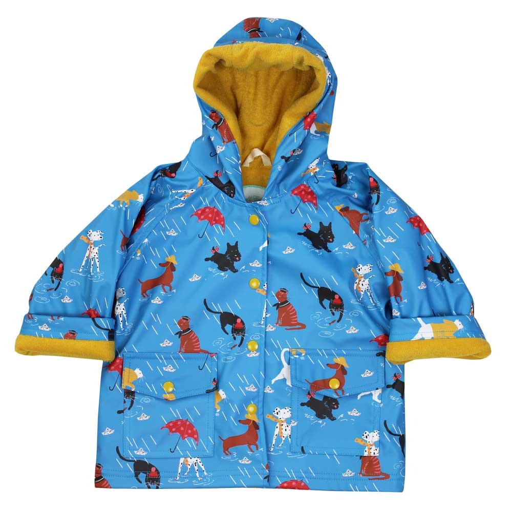 Kids Raincoat - Cat And Dog Print