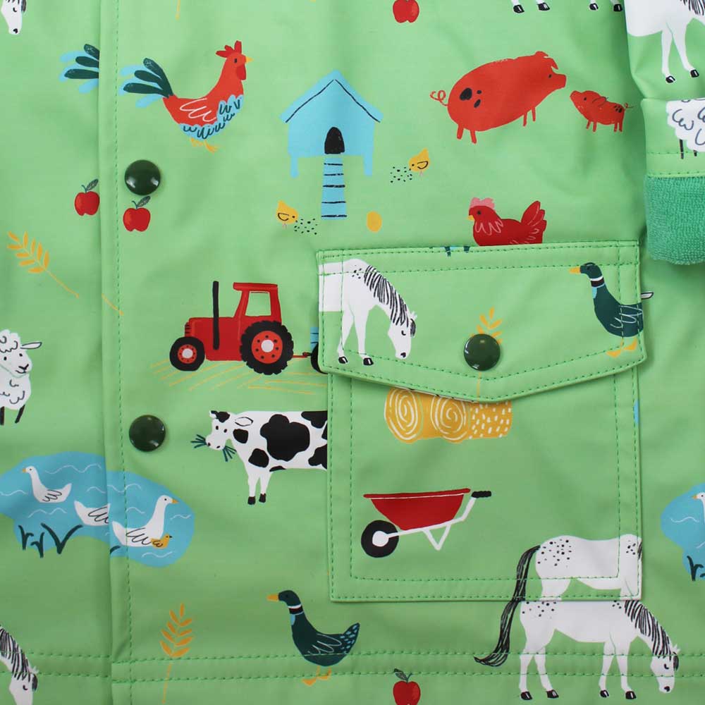 Kids Raincoat - Down On The Farm Print