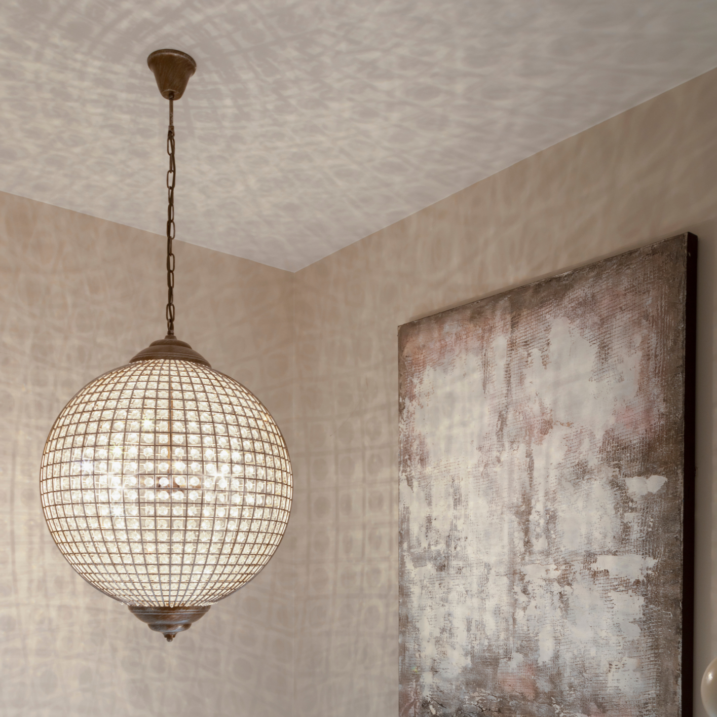 Large Gold Globe Chandelier