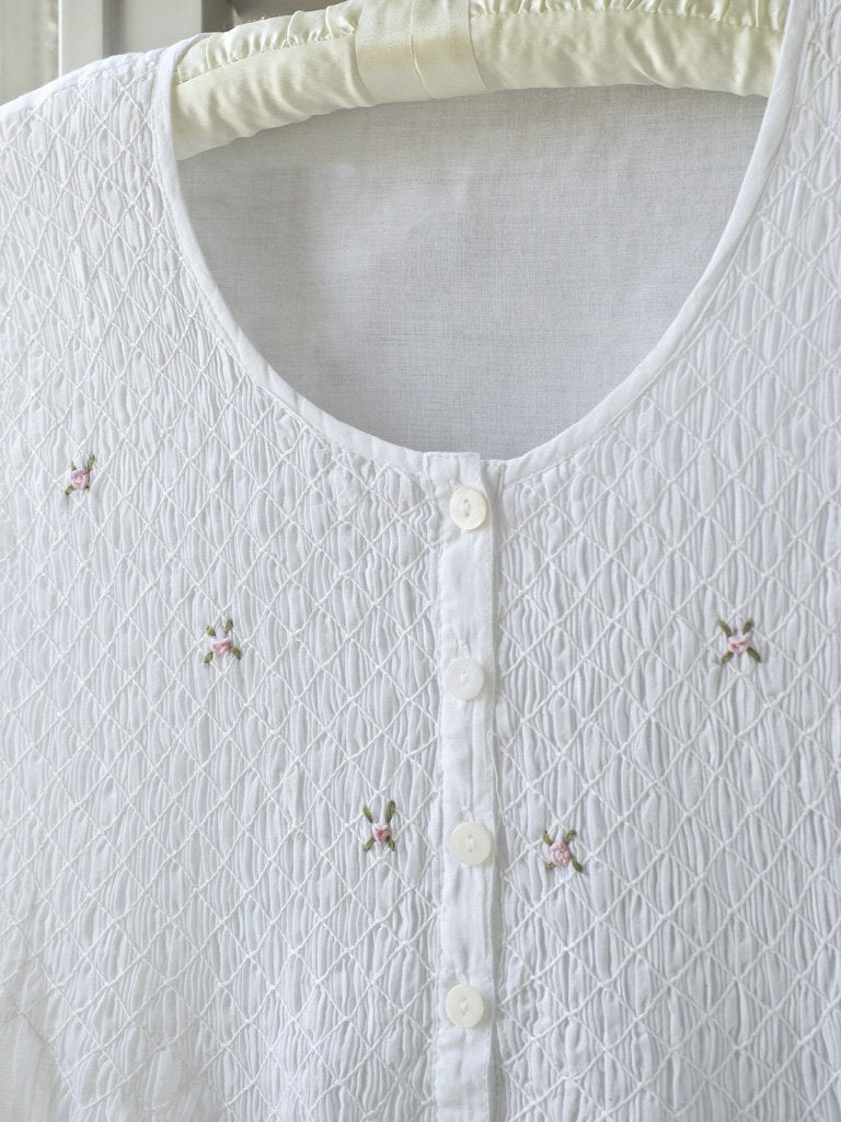 Smocked Long Sleeve Ladies Nightdress