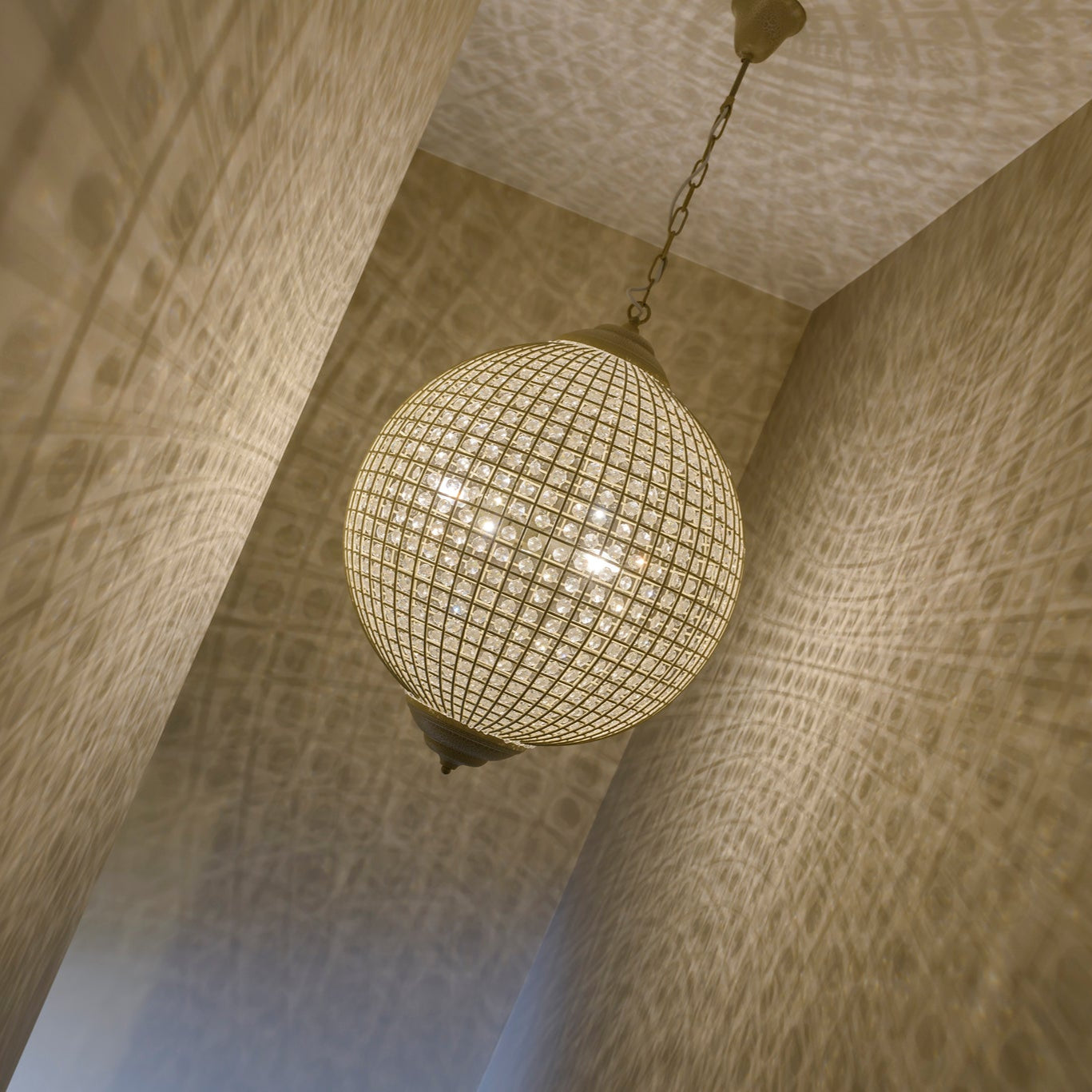 Large Gold Globe Chandelier